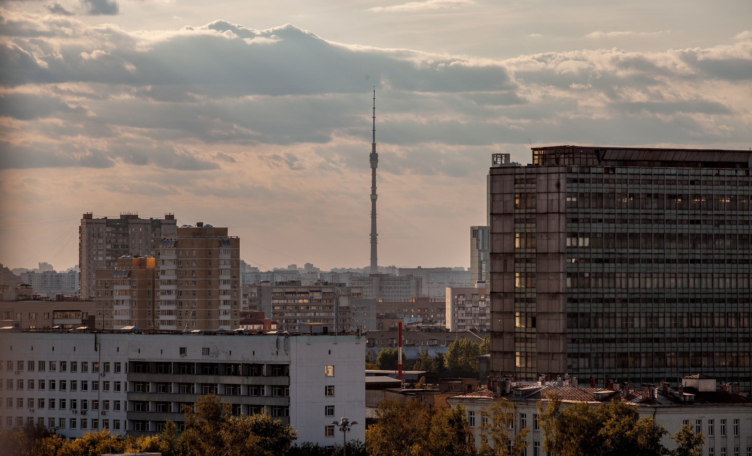 Moscow Skyline with a view of Ostankino TV Tower