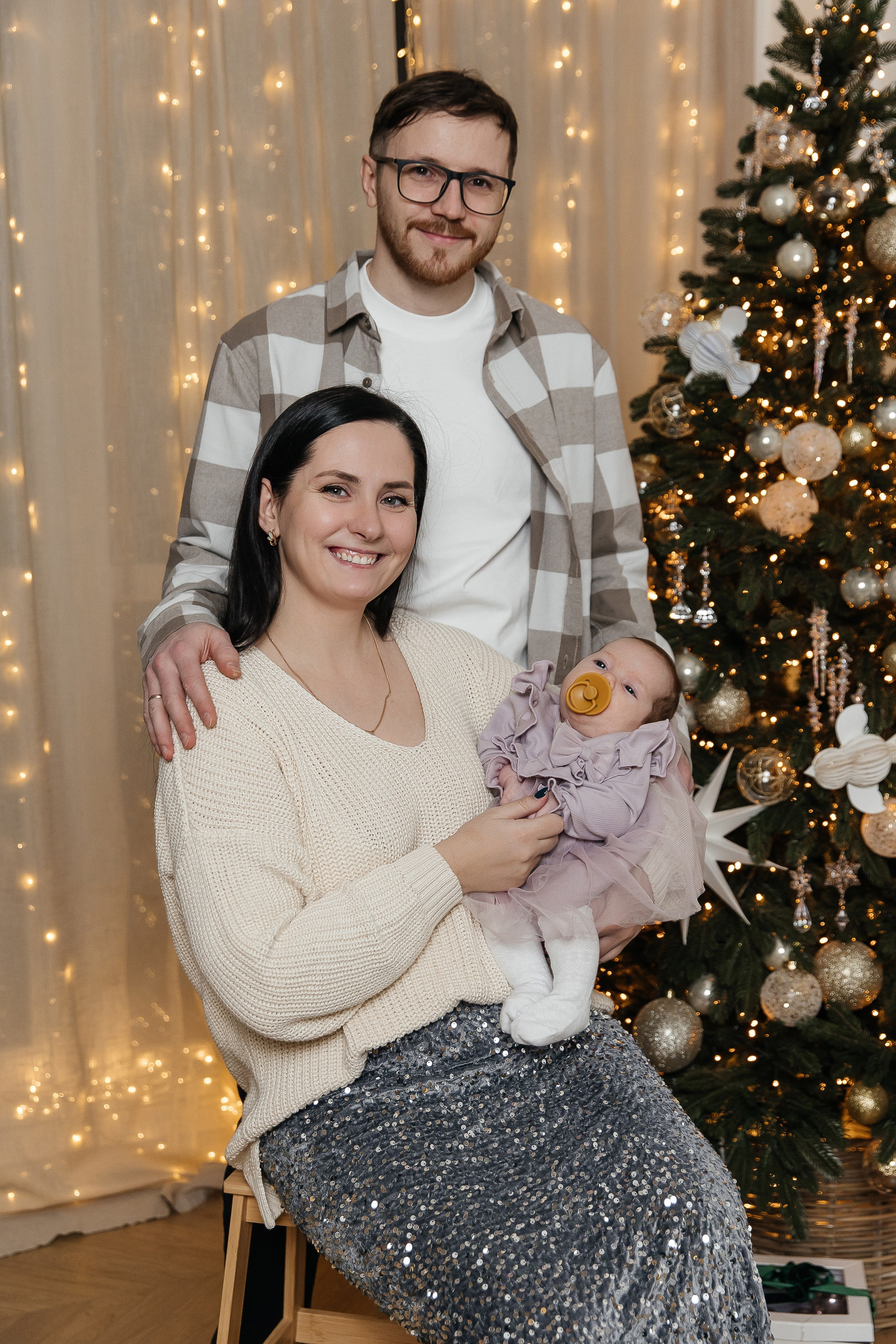 Дарья с семьей новогодняя. Свадебный и семейный фотограф в Вологде Екатерина Назарина