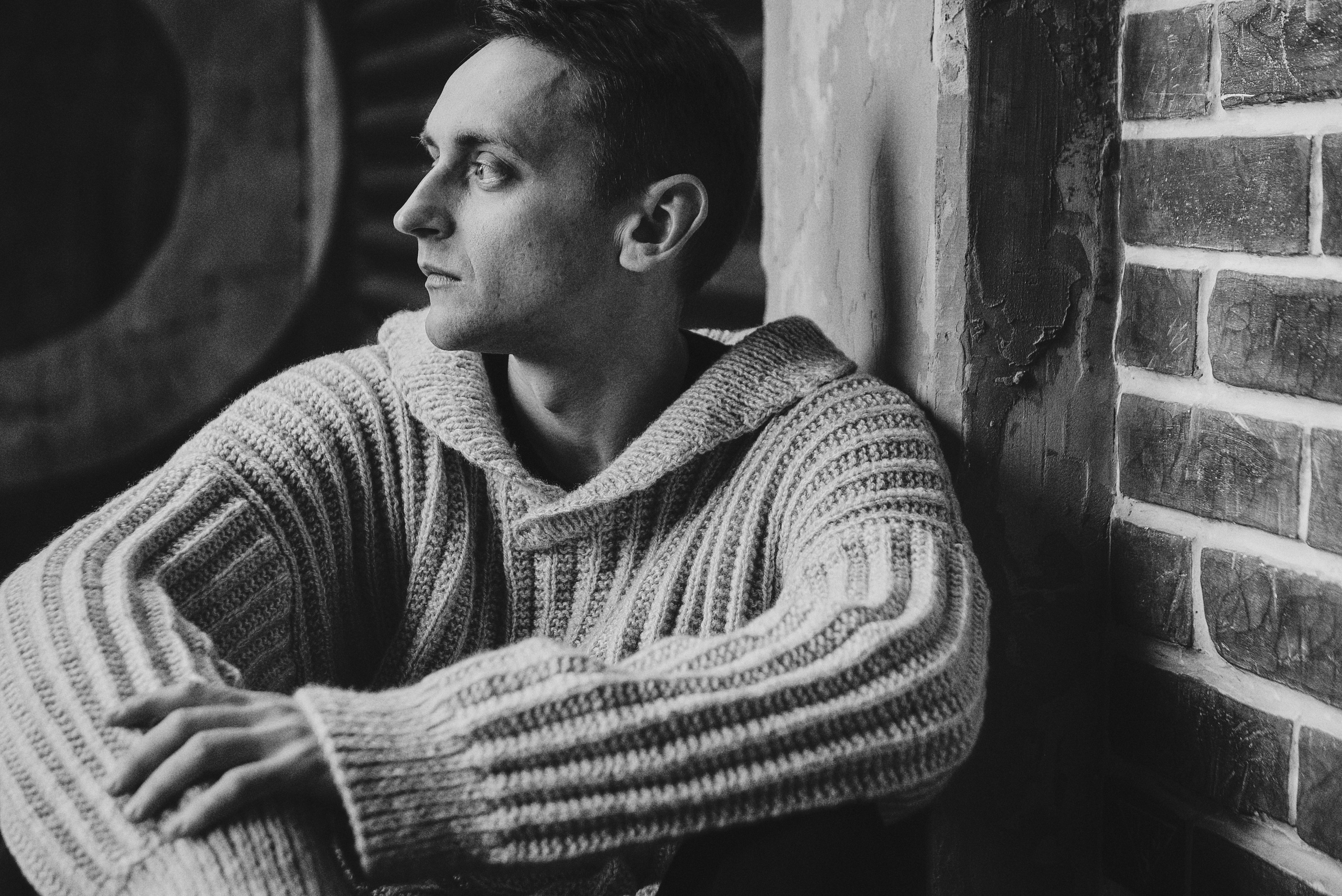 Мужской чб портрет. Фотограф пенза