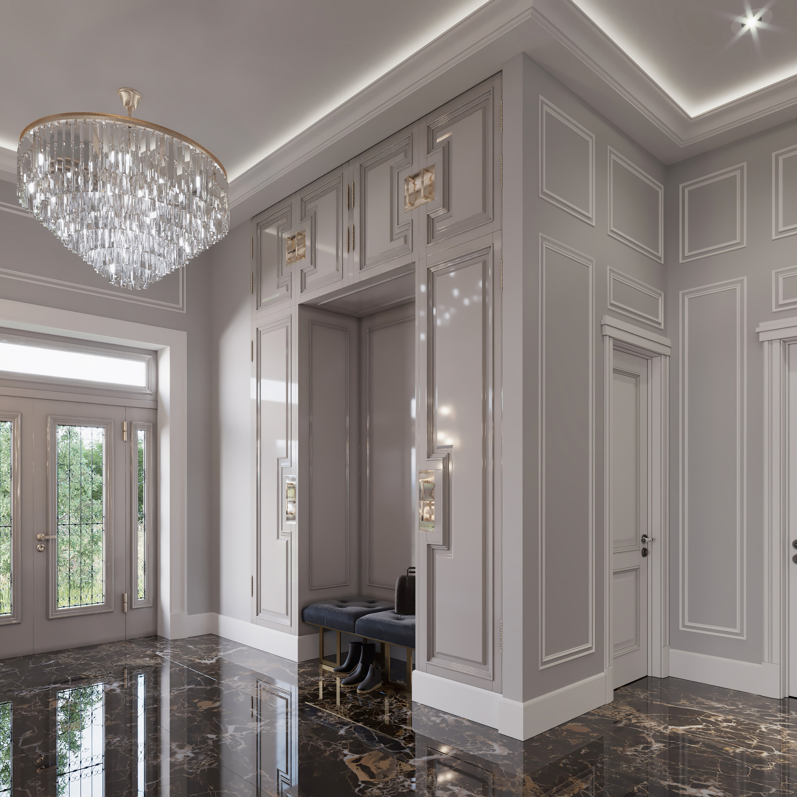 Coastal Cottage — Interior in Modern Classic Style. 3D INTERIOR AND ARCHITECTURE VISUALIZATION