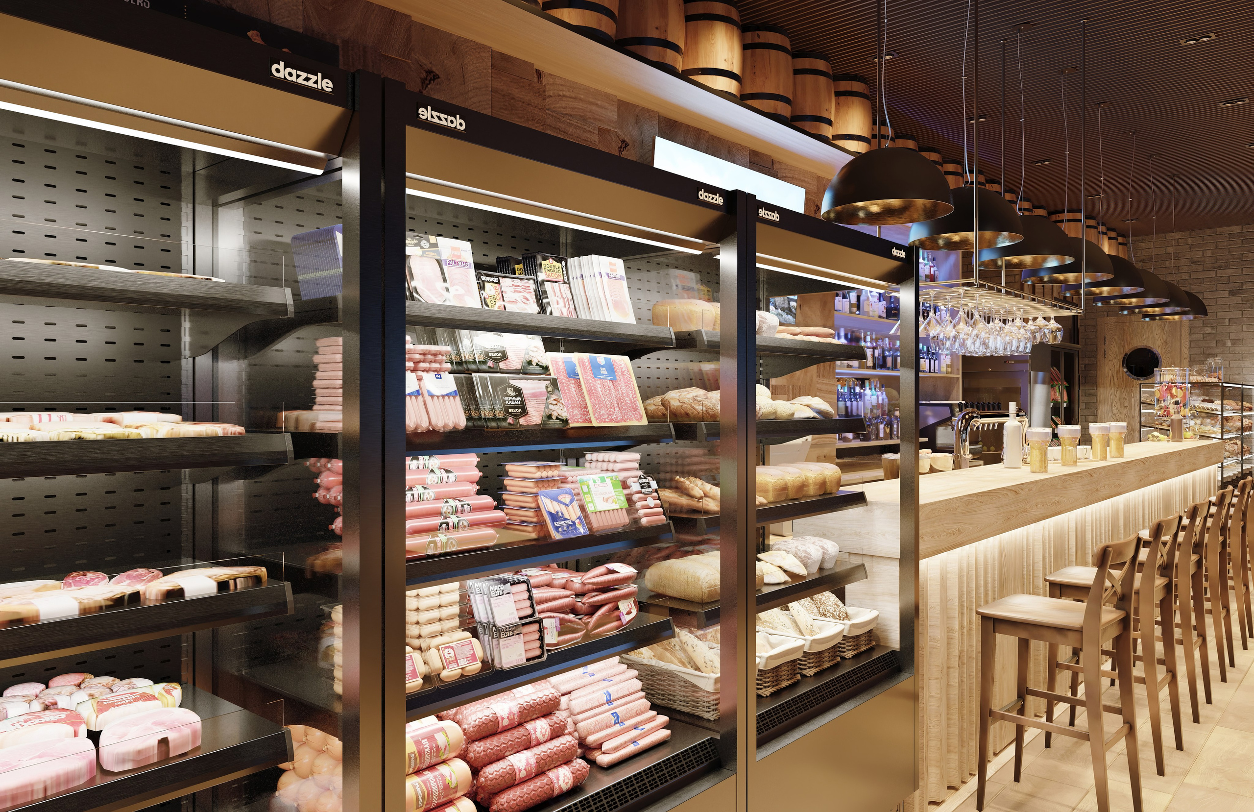 The Rock Burgers — Interior Design & 3D Visualization Project. 3D INTERIOR AND ARCHITECTURE VISUALIZATION