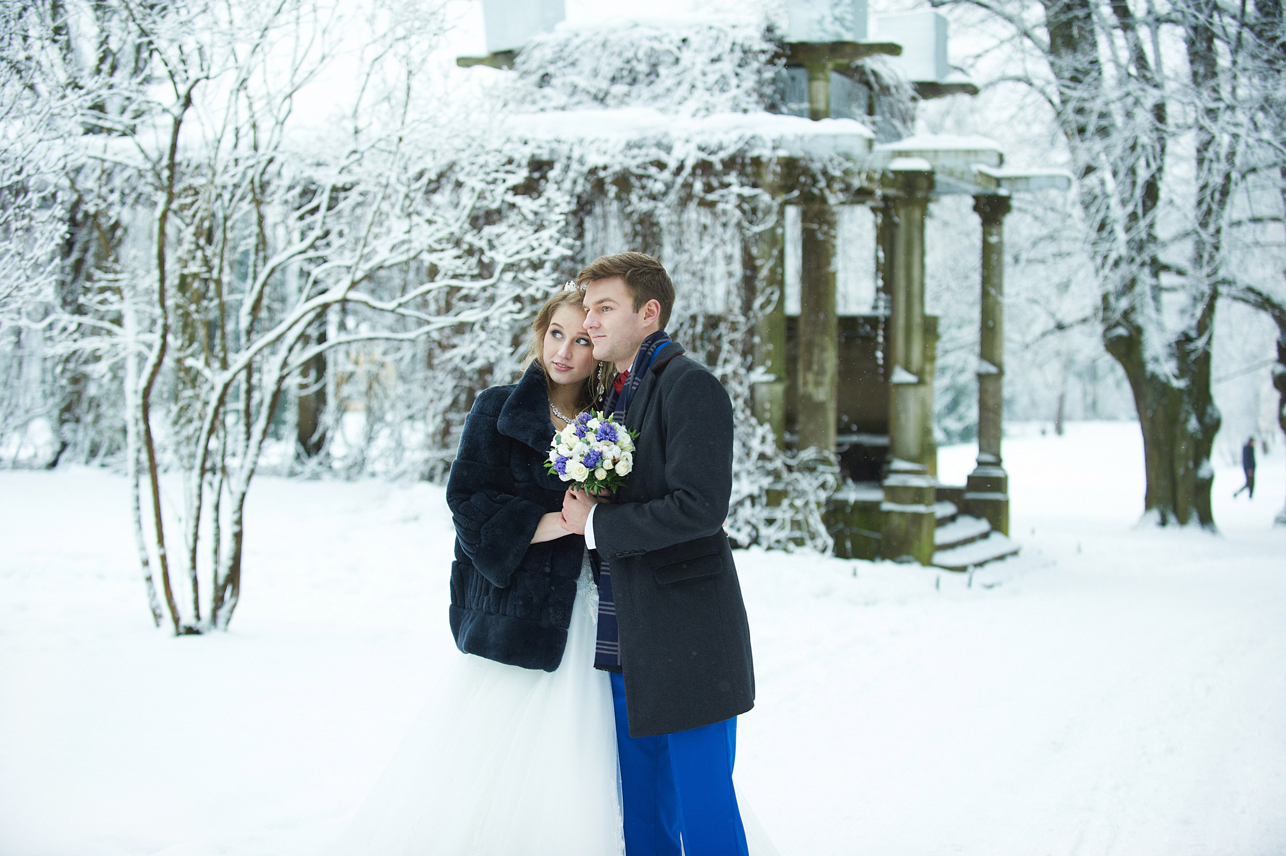 Надежда и Владислав (зимняя свадебная фотосессия в Пушкине в Екатерининском парке). Портретный, семейный и свадебный фотограф в Санкт-Петербурге и в Пушкине Ширяев Денис