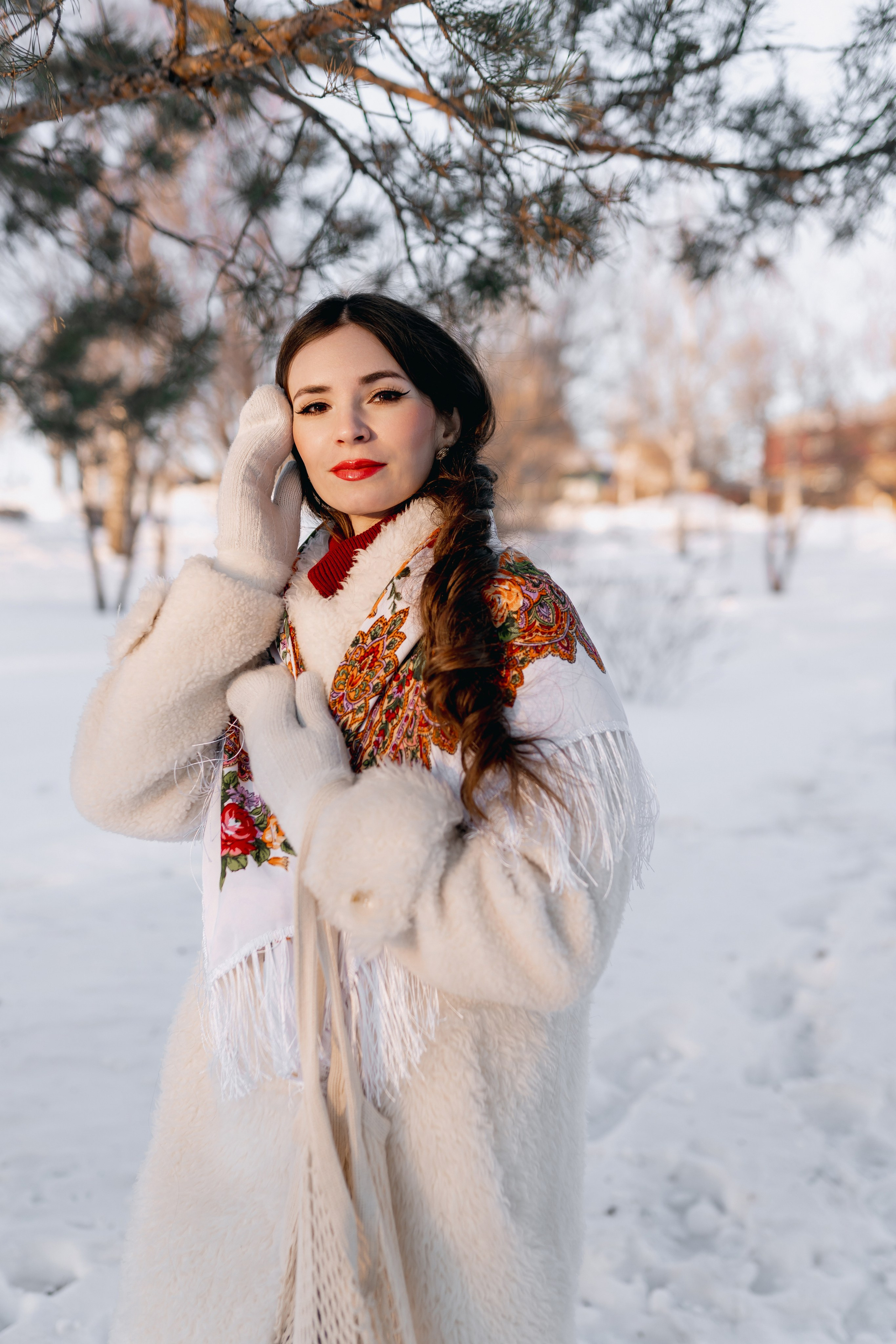 Зимняя фотосессия в русском стиле. Фотограф Ким Наталья в Красноярске