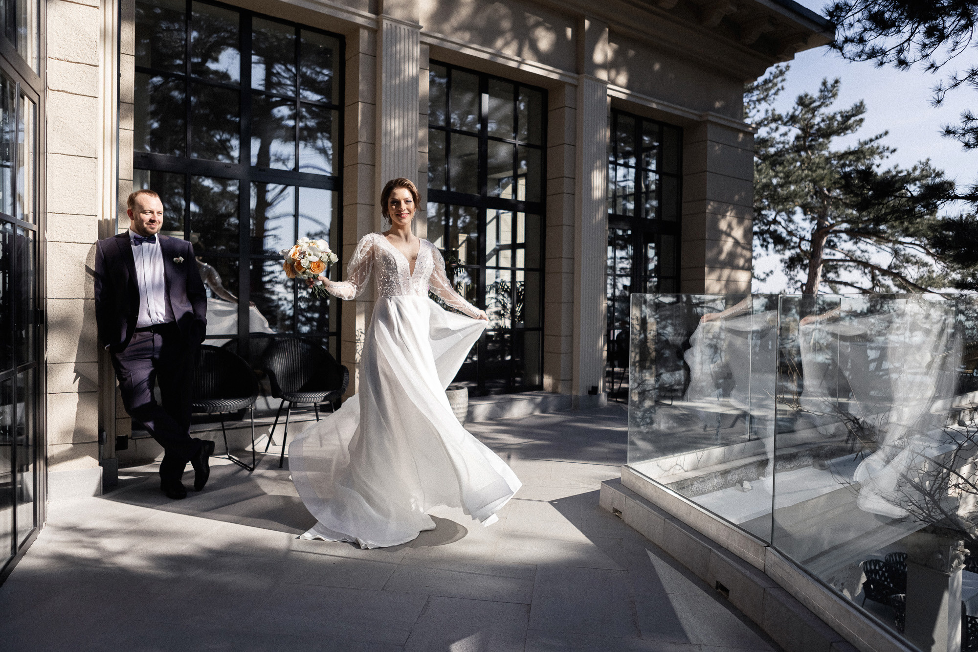 Алексей и Екатерина - свадьба для двоих в отеле Pallasa в Ялте. Свадебный фотограф, фотосъемка в Крыму, Севастополе, Симферополе, Ялте