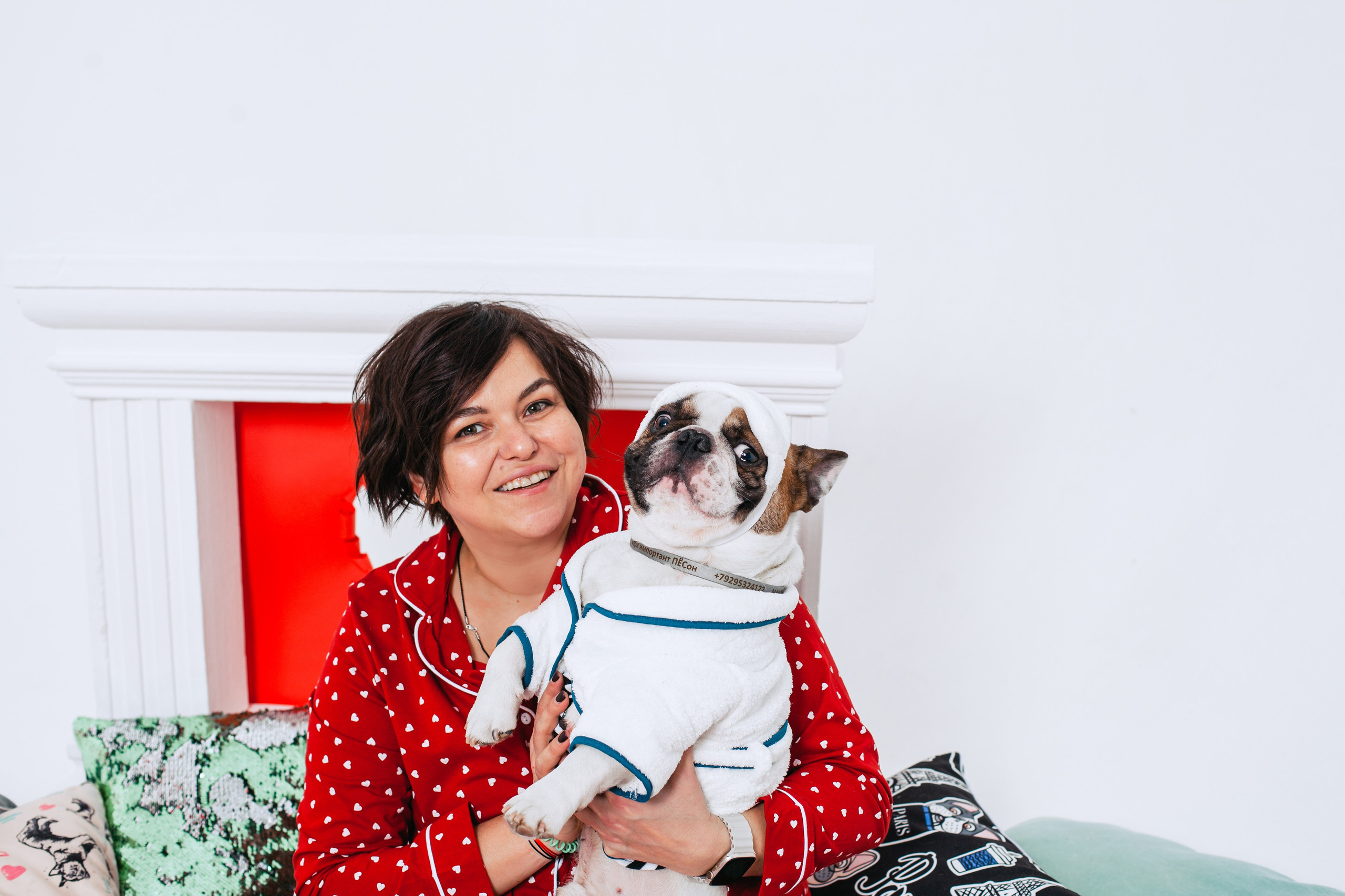 Пижамная вечеринка французских бульдогов и их хозяев. Фотограф-анималист Татьяна Степанова