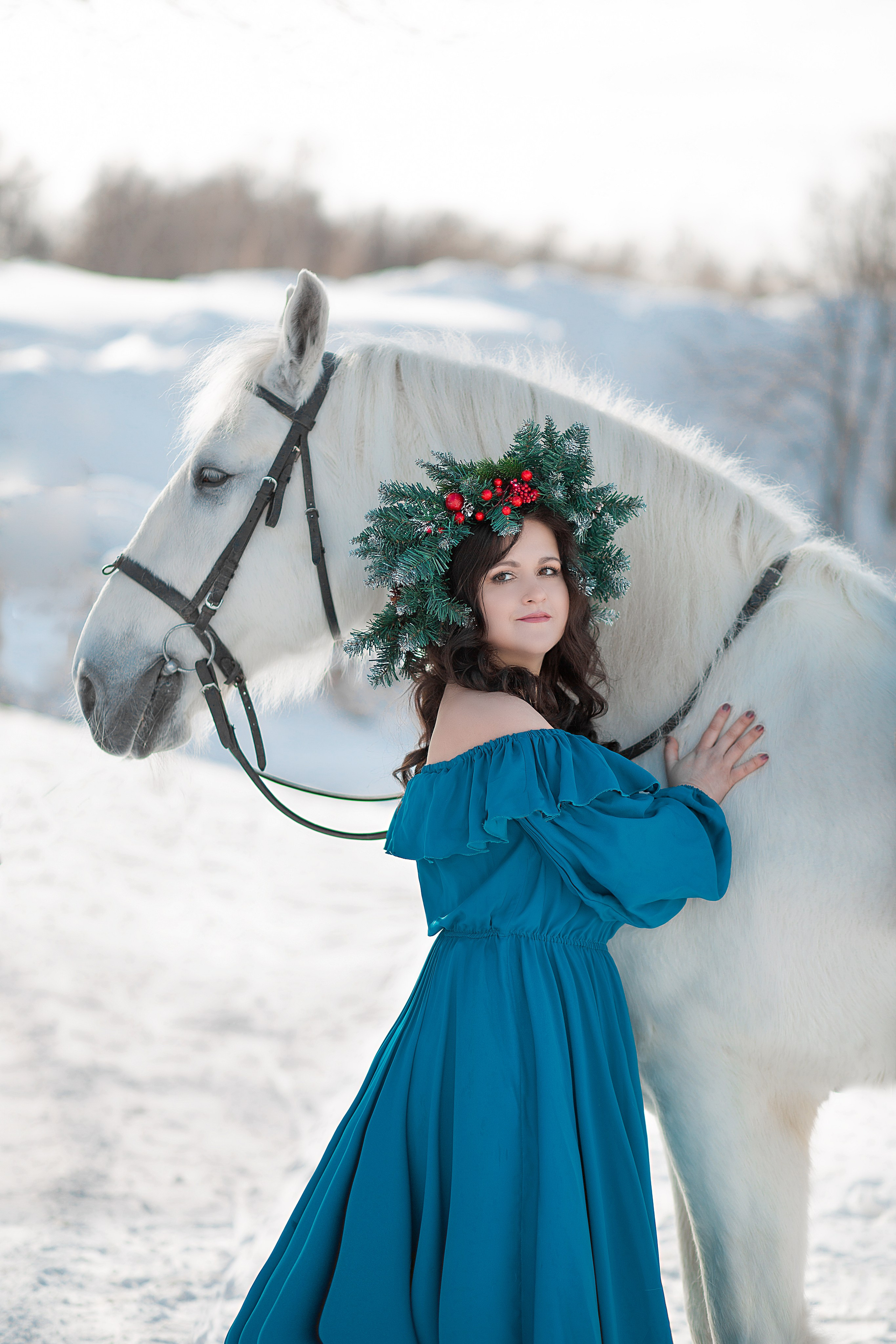 Елена и Воробей. Фотосессия с лошадьми в Нижнем Новгороде