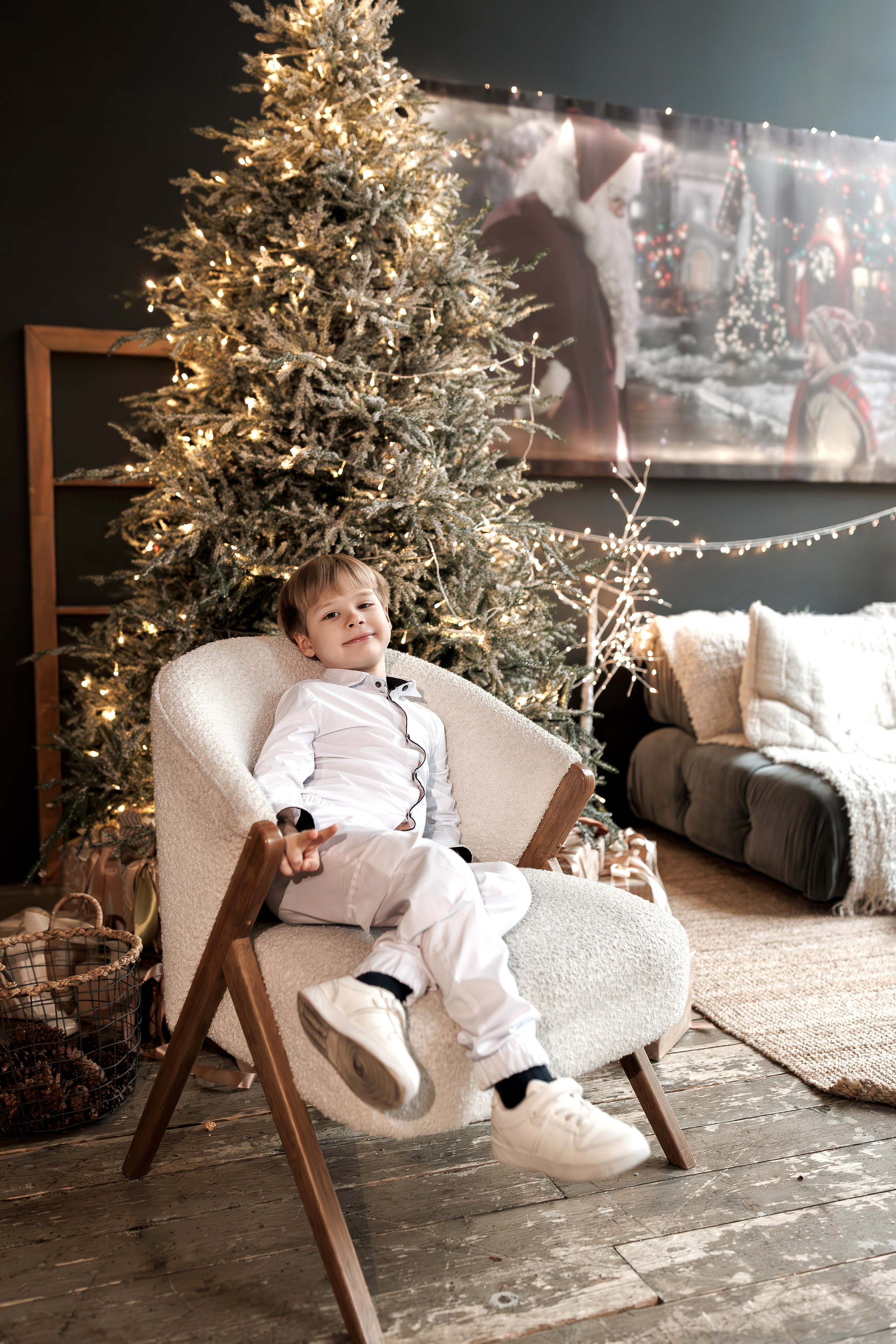 Новогодняя семейная фотосессия в студии FAMOUS (на Павелецкой). Свадебный и семейный фотограф в Москве и МО Елена Агапова