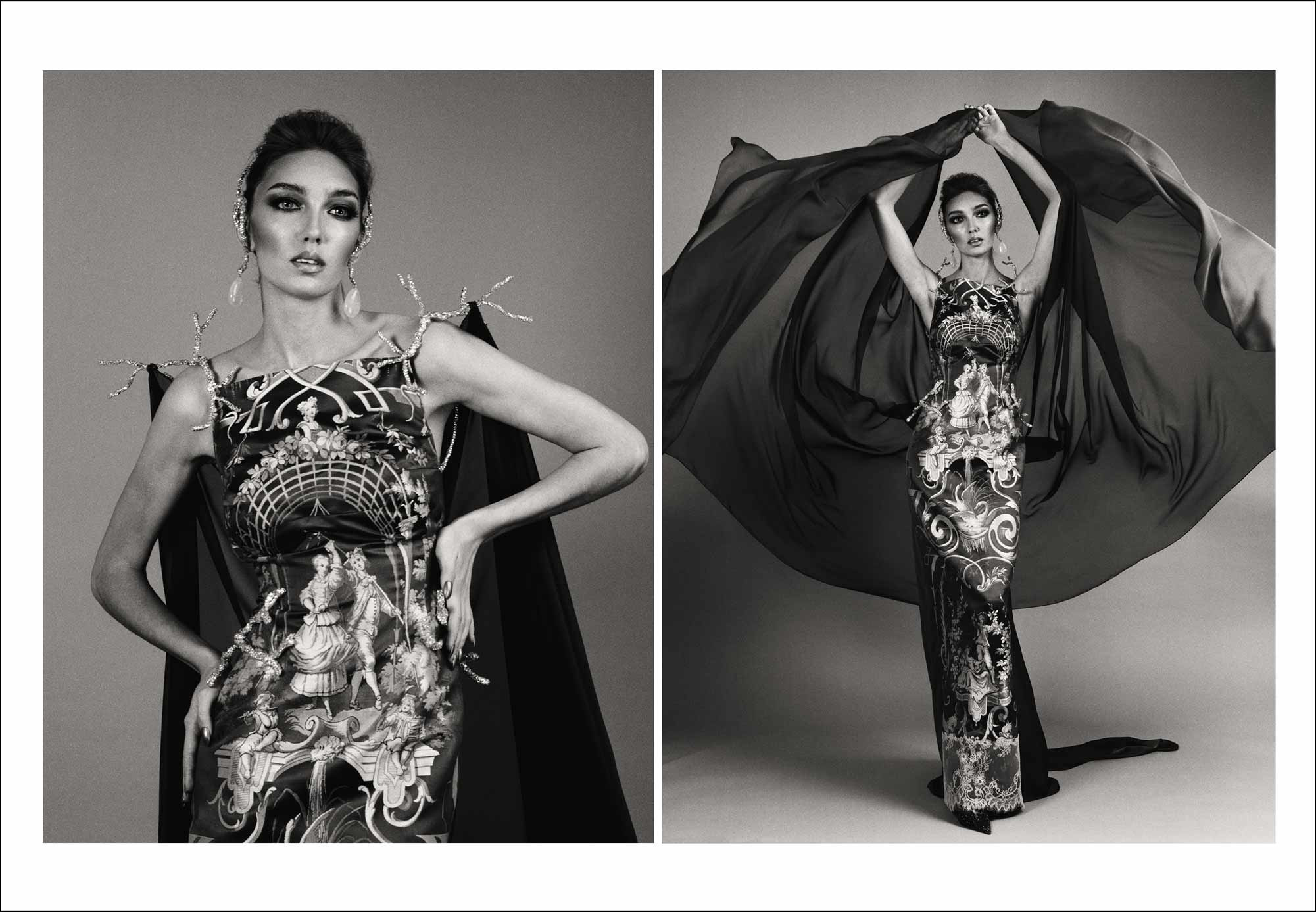 шелковое платье с жаккардовым рисунком