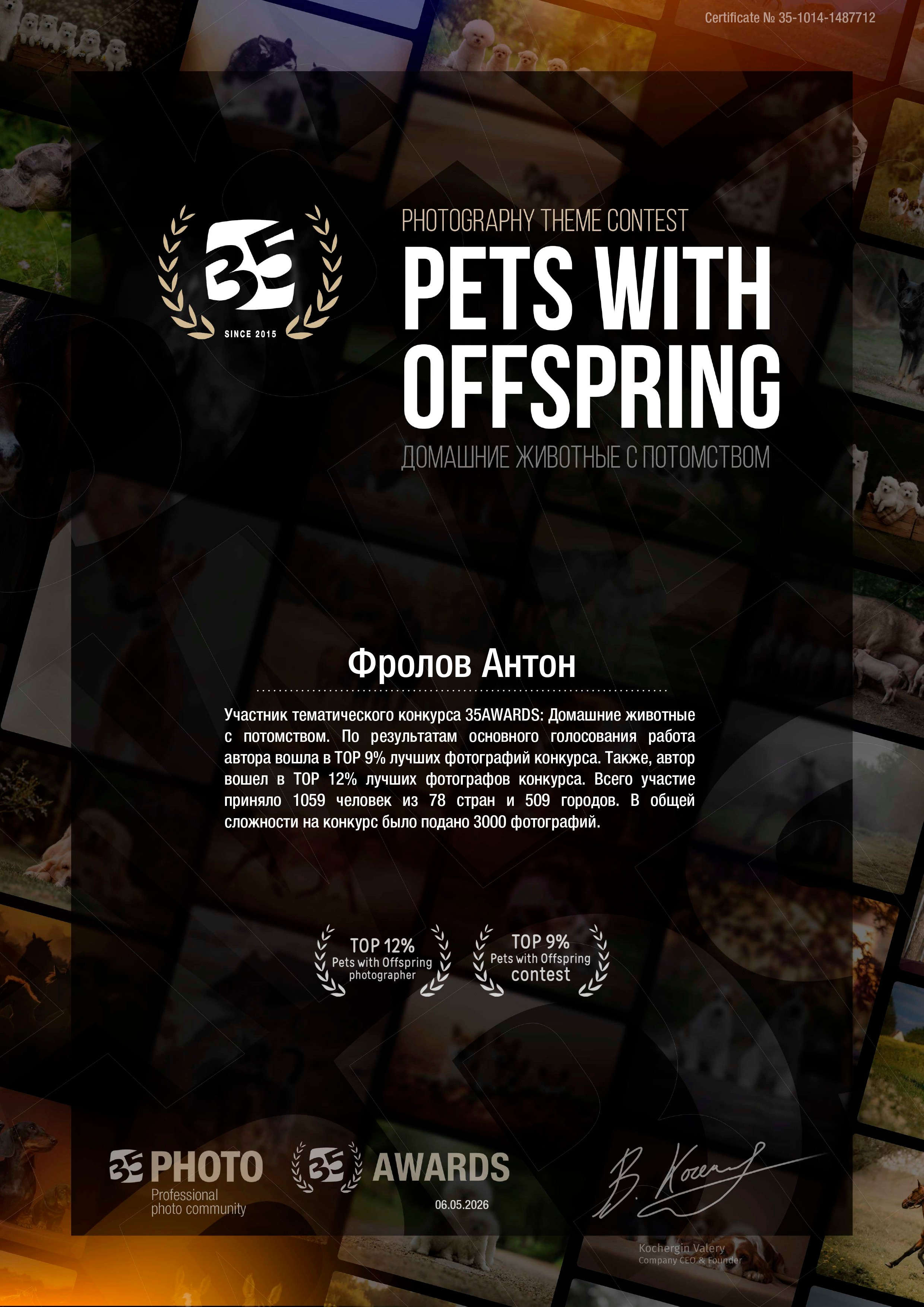 Участие в фотоконкурсах 35AWARDS. #antonfotomaster Фотограф, мастер нейровизуала в Москве Антон Фролов