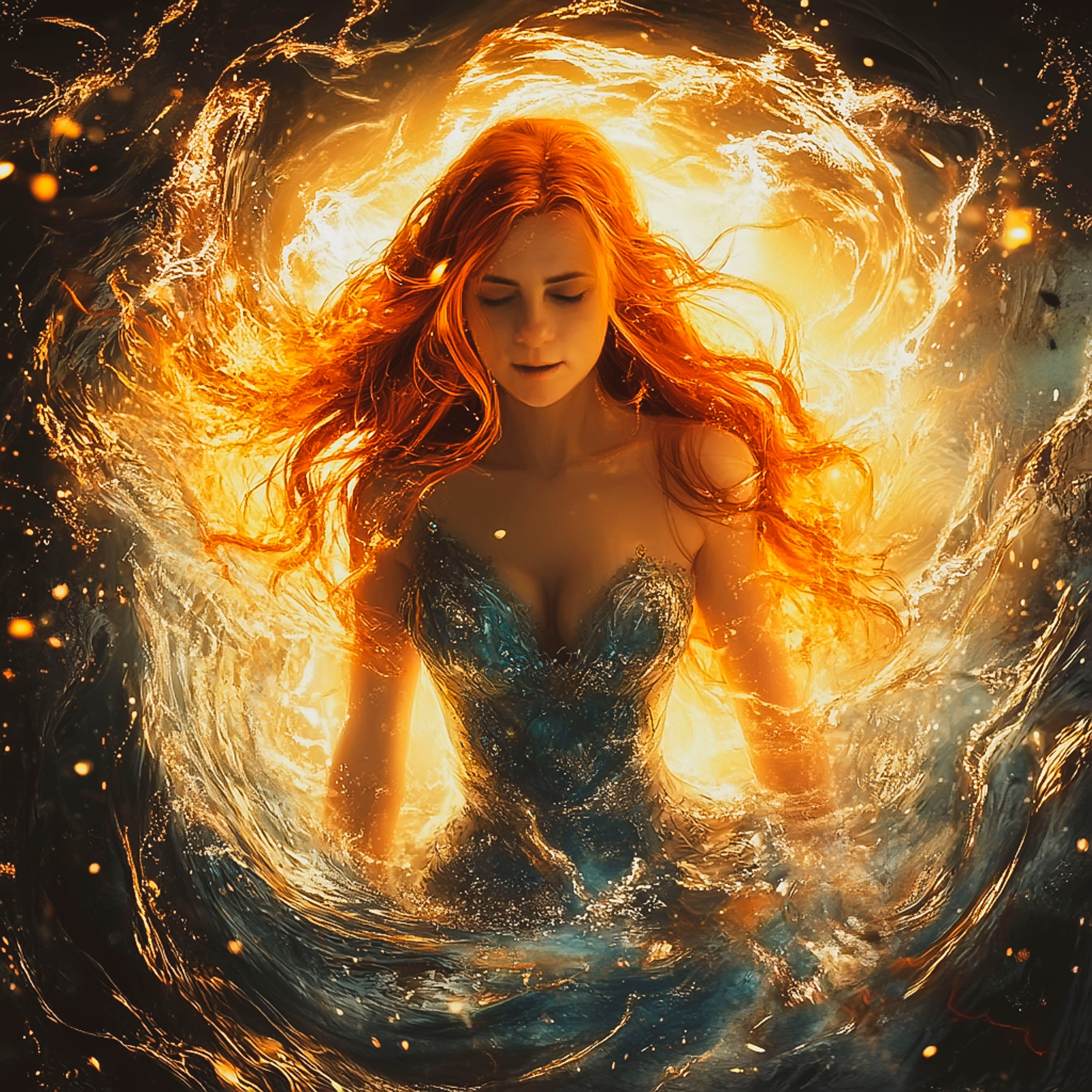 Нейрофотосессия для Ольги. Девушка с пантерой/леопардом/в воде/в красном платье. ФотоХудожник Харитонова Ирина г. Санкт-Петербург