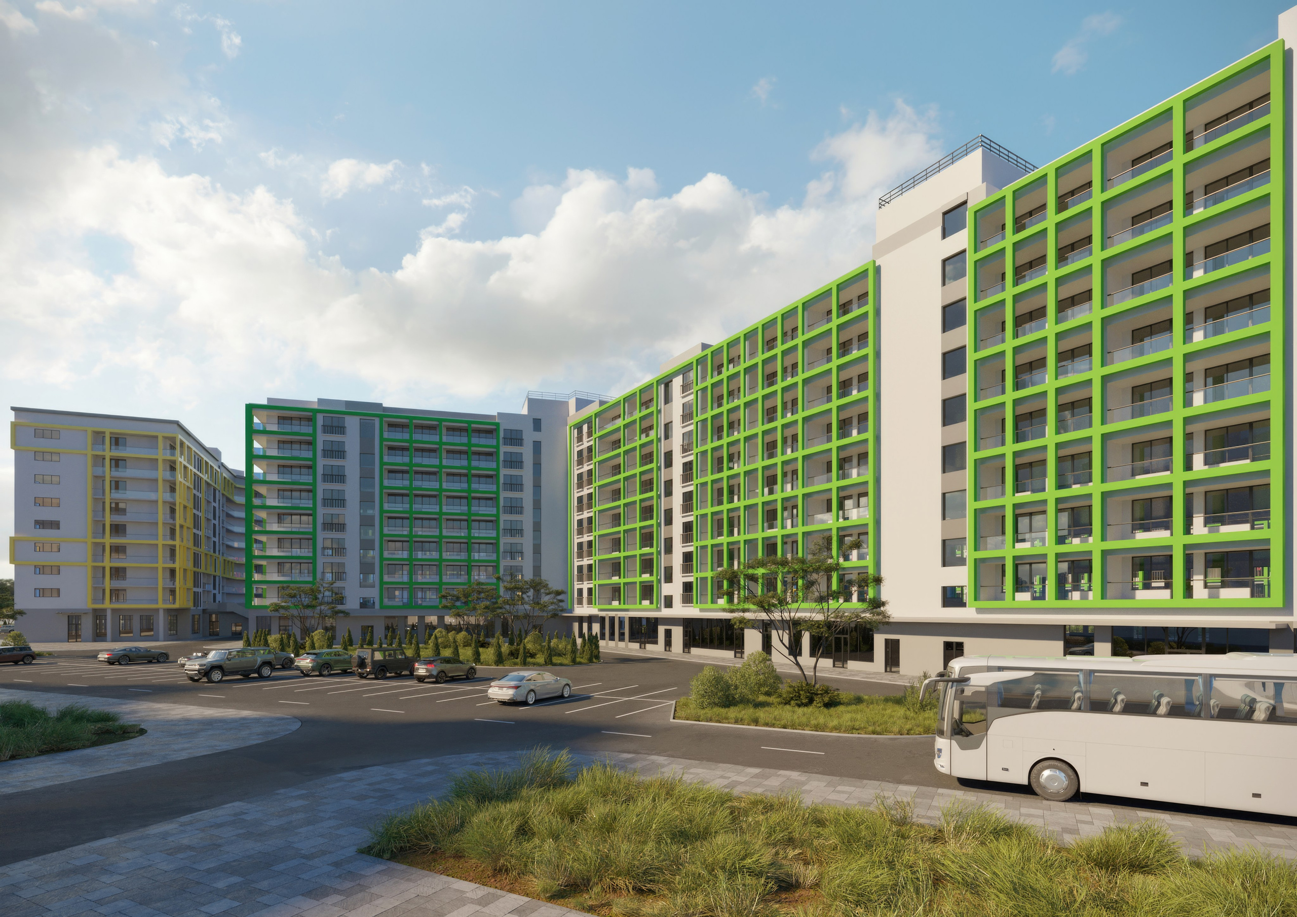 Жилой квартал — 3D-визуализация архитектуры и благоустройства. 3Д Визуализация Интерьера и Архитектуры