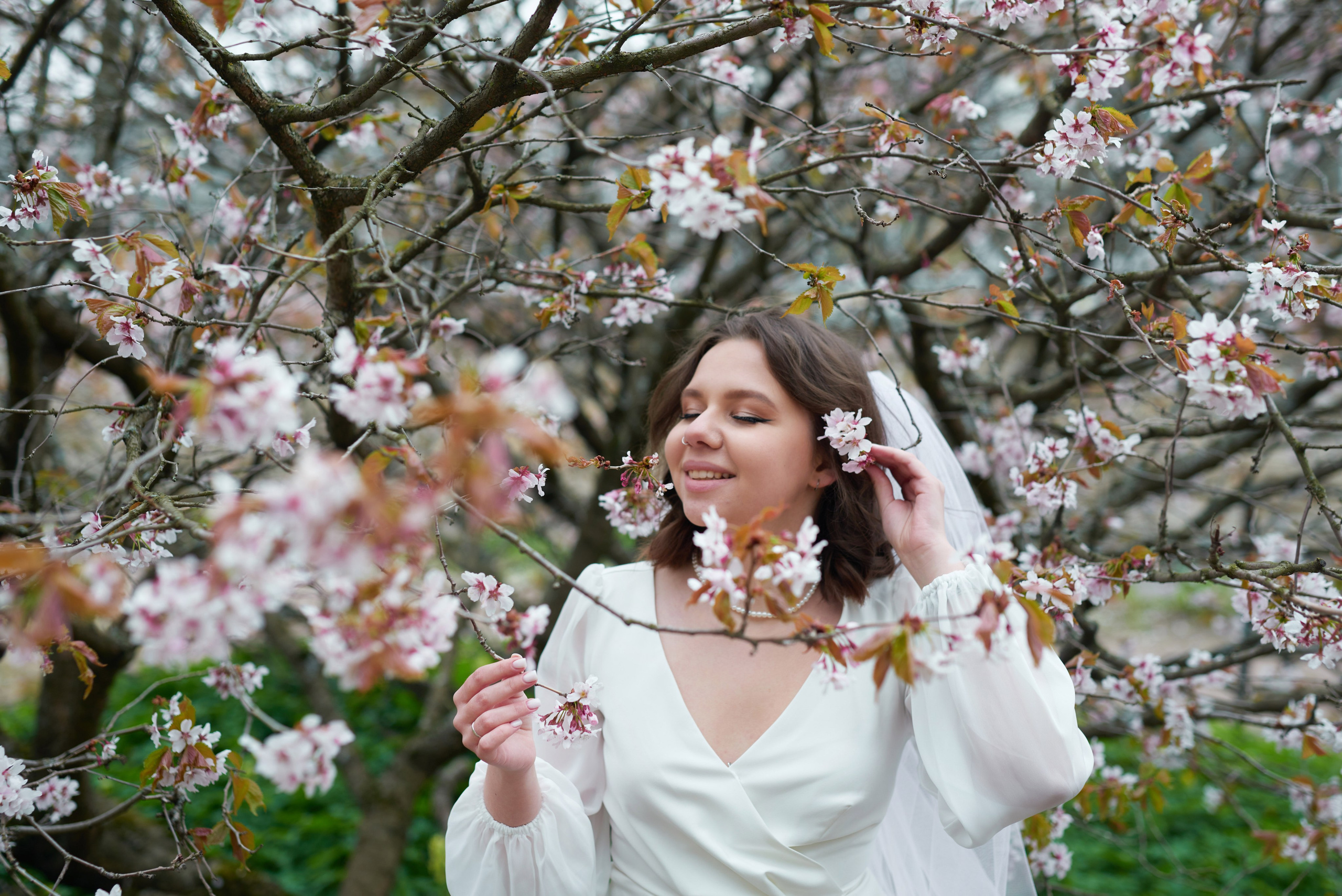 Ксения и Егор (фотосессия в ЗАГСе Петроградского района, Ботаническом саду с сакурой). Портретный, семейный и свадебный фотограф в Санкт-Петербурге и в Пушкине Ширяев Денис