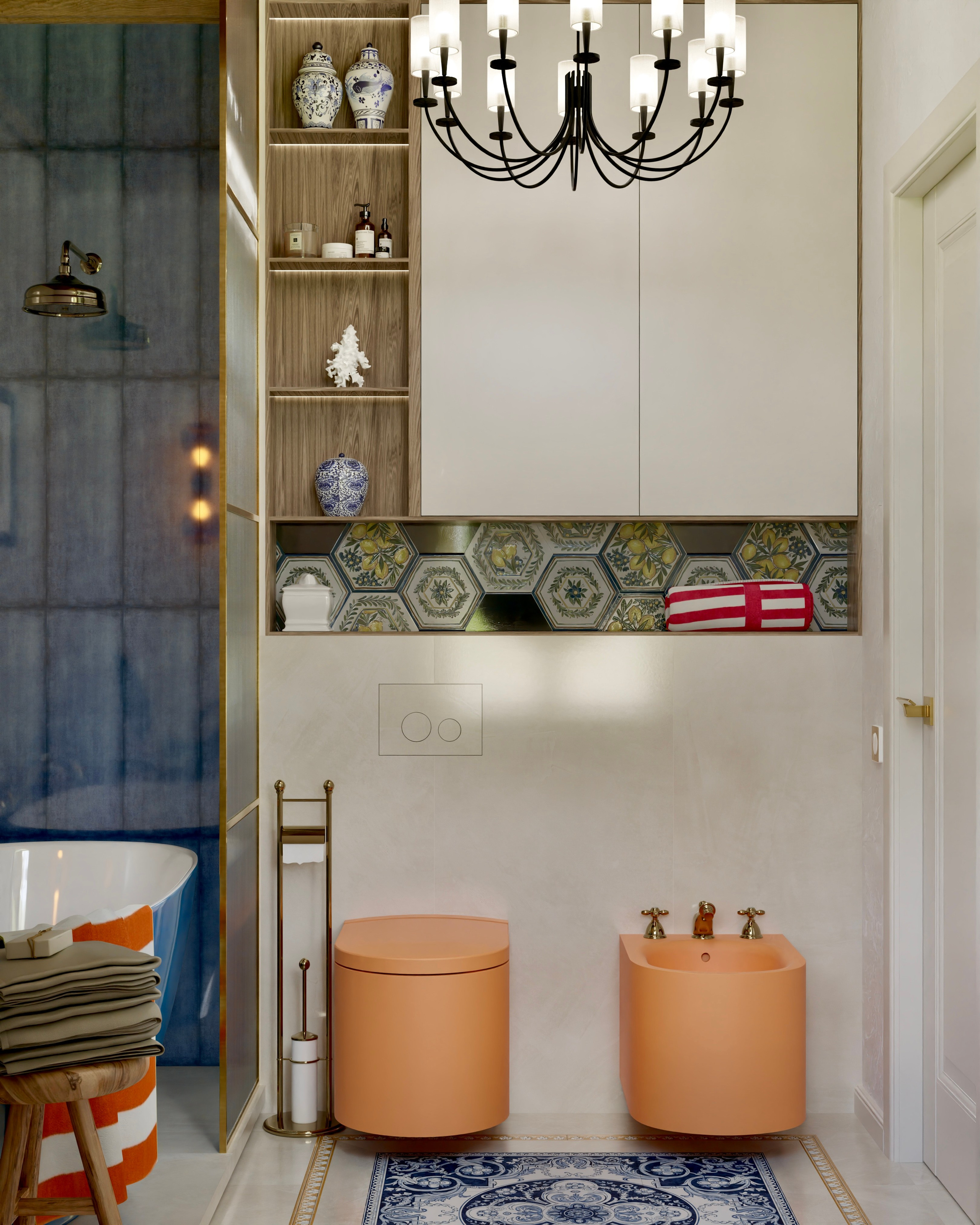 Ванная комната в коттедже Геленджика. DMDesign — студия дизайна интерьеров