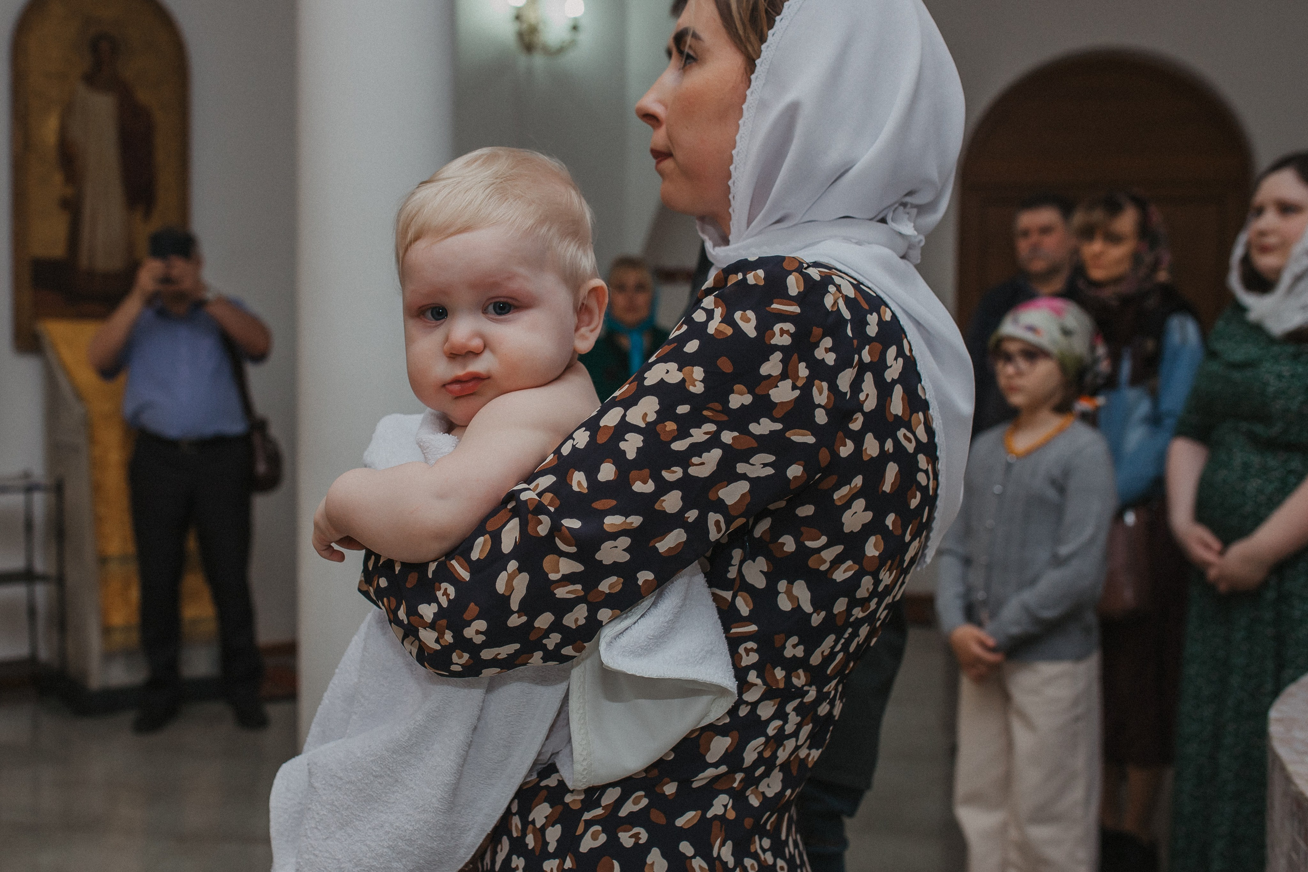 Крещение Матвей. Семейный и домашний фотограф в Москве и МО Королева Валерия