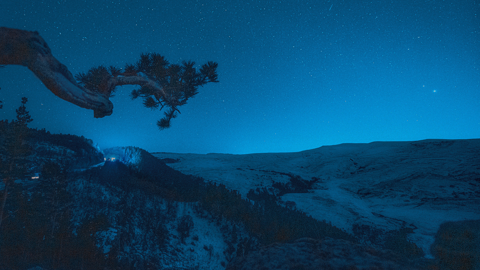 плато Лаго-Наки ночная инфракрасная съемка