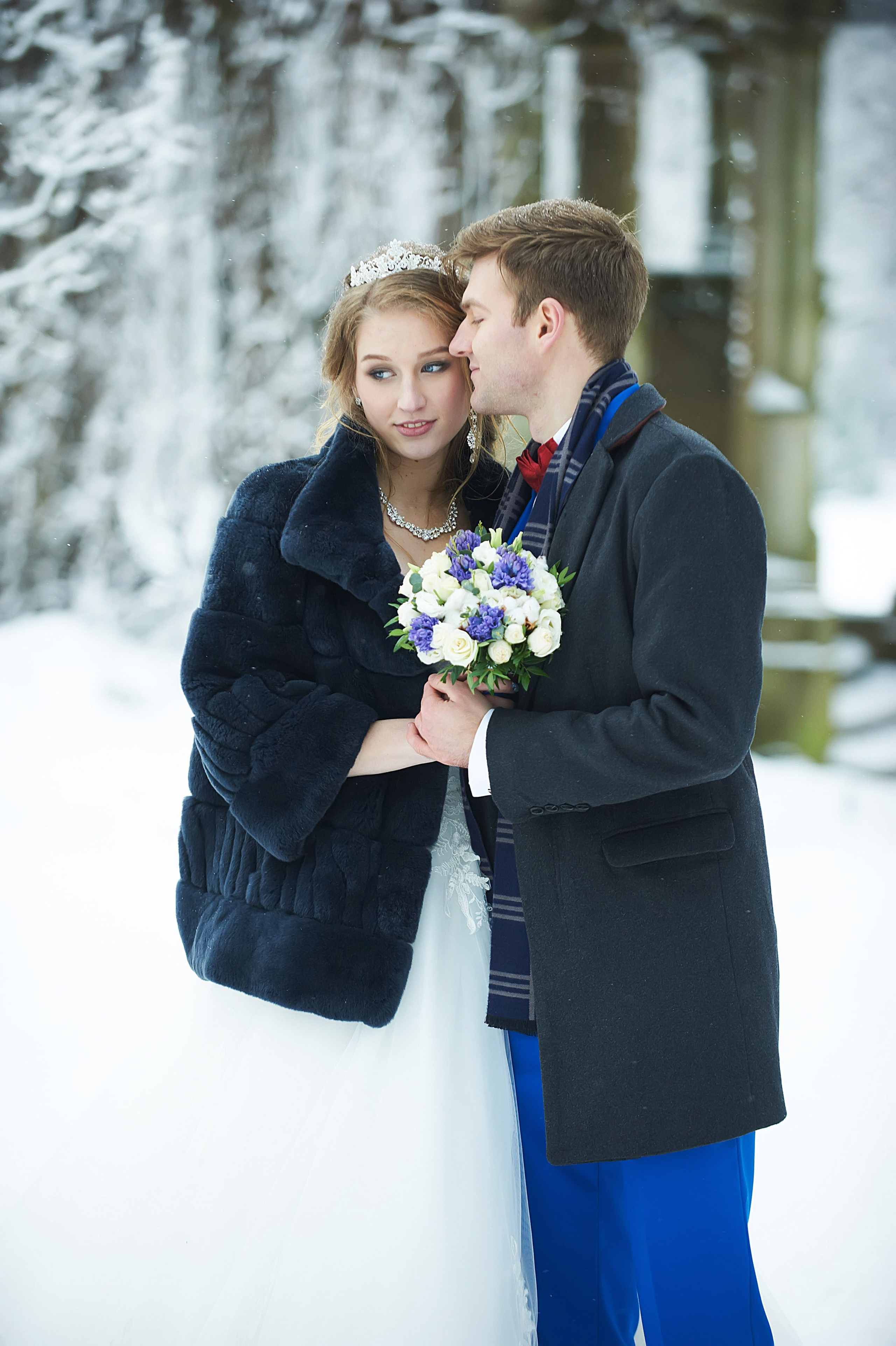 Надежда и Владислав (зимняя свадебная фотосессия в Пушкине в Екатерининском парке). Портретный, семейный и свадебный фотограф в Санкт-Петербурге и в Пушкине Ширяев Денис