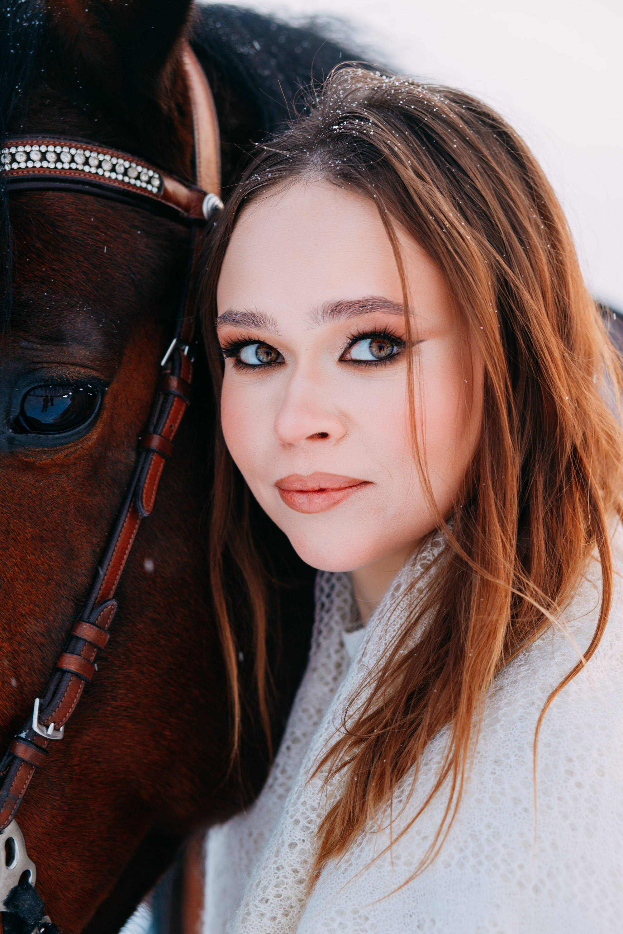 Зимняя фотосессия с лошадкой. Фотограф в Санкт-Петербурге Alina Film
