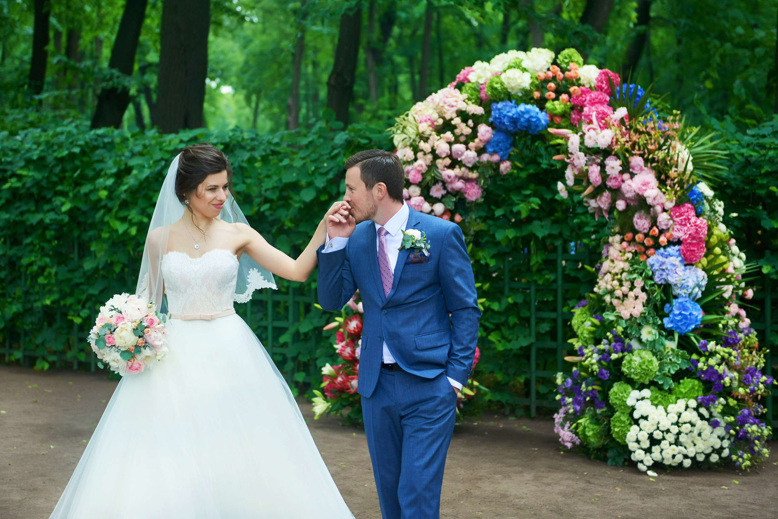 Валерия и Андрей (свадебная фотосессия в Летнем саду). Портретный, семейный и свадебный фотограф в Санкт-Петербурге и в Пушкине Ширяев Денис