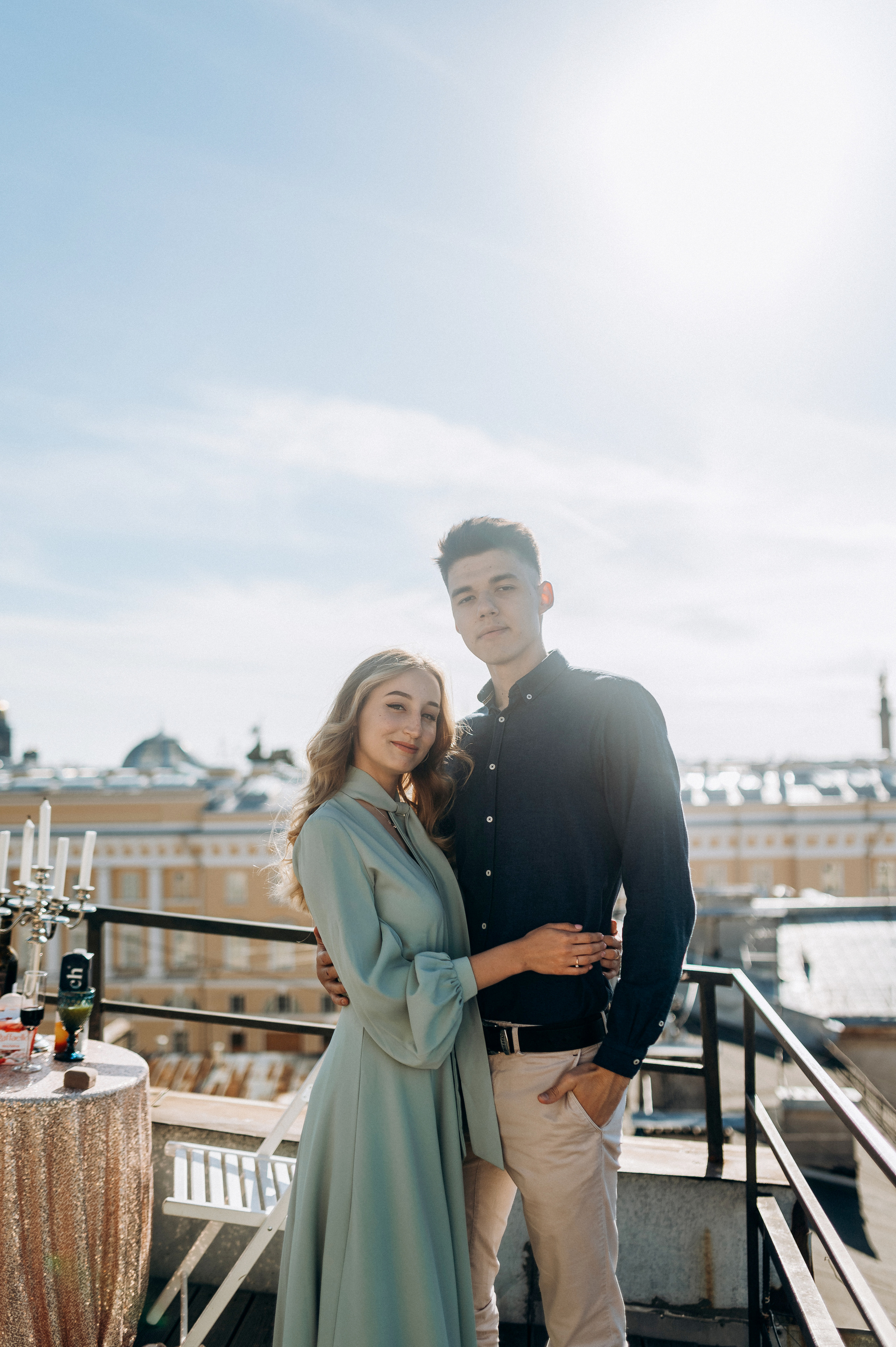 Предложение руки и сердца на крыше СПБ. Фотограф ПИТЕР СПБ Надежда Баранова