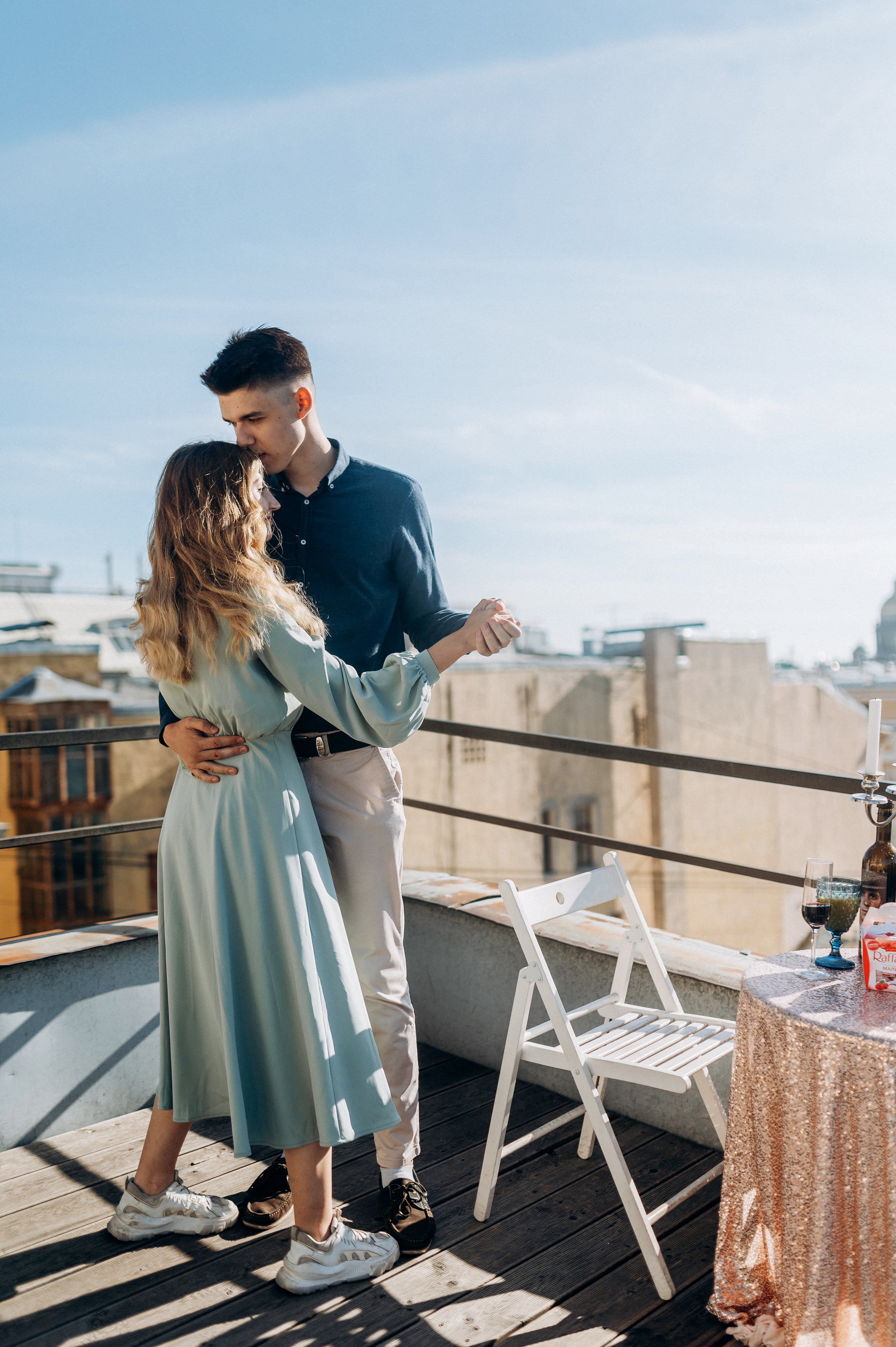 Предложение руки и сердца на крыше СПБ. Фотограф ПИТЕР СПБ Надежда Баранова