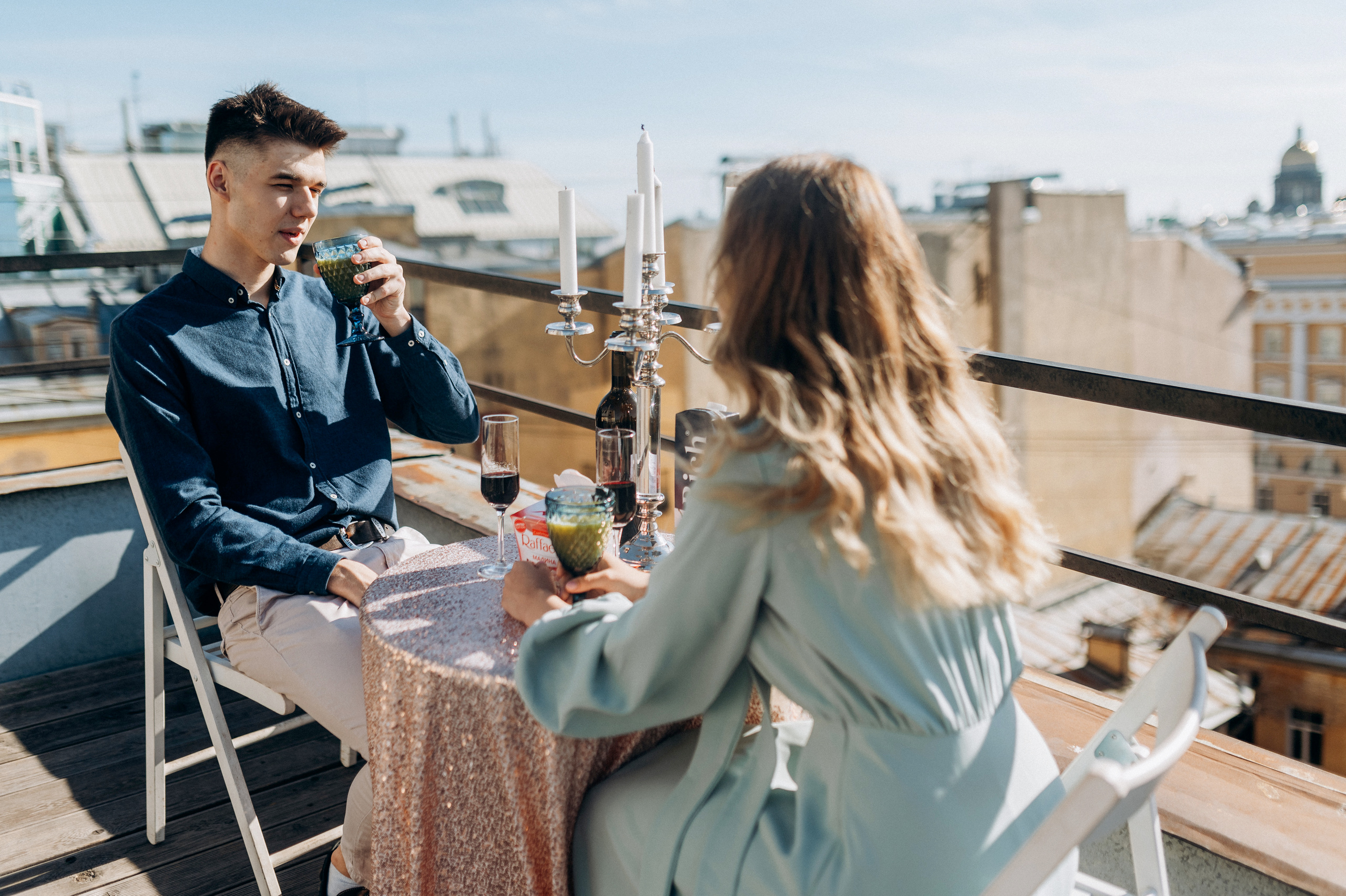 Предложение руки и сердца на крыше СПБ. Фотограф ПИТЕР СПБ Надежда Баранова