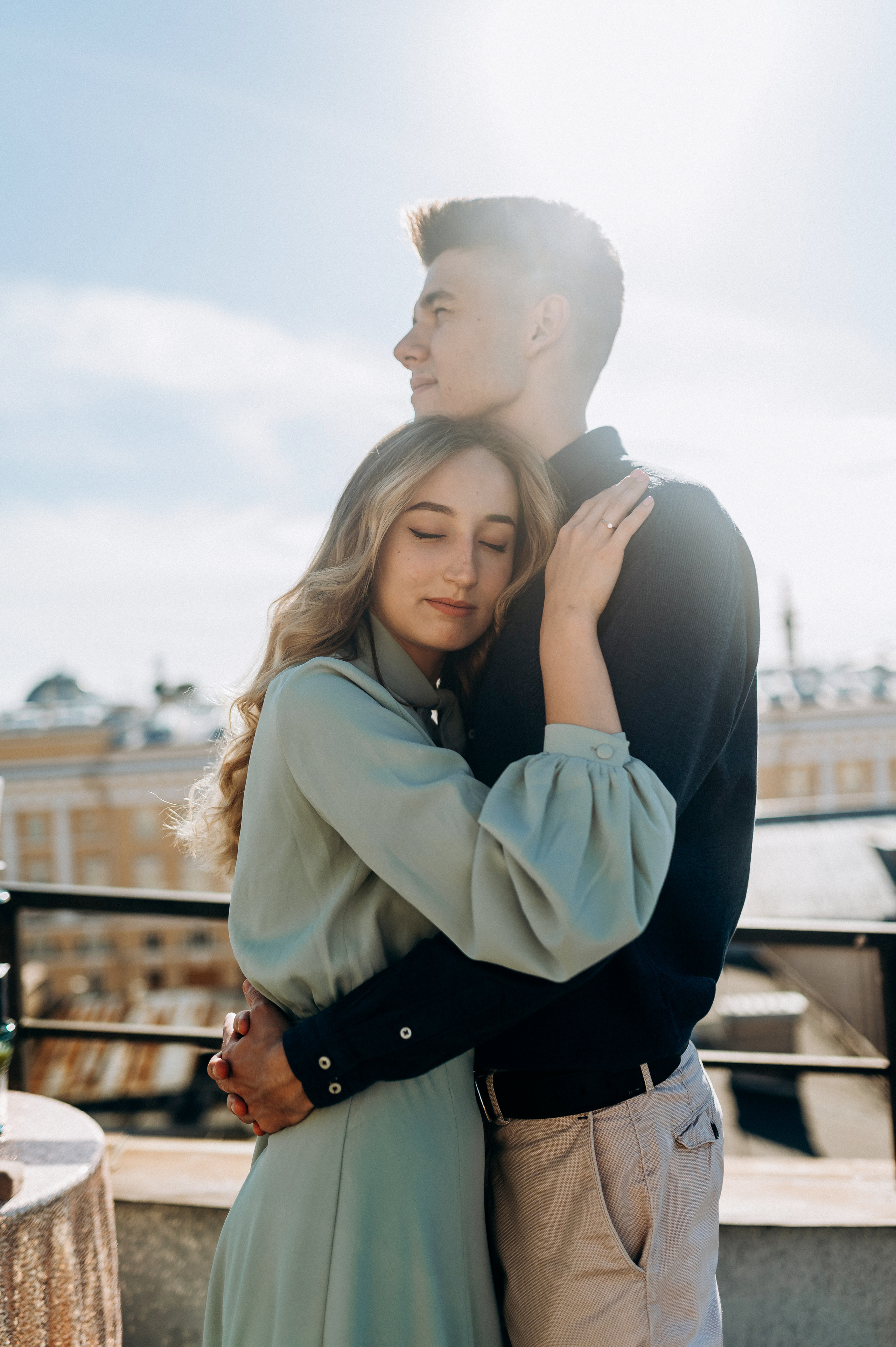 Предложение руки и сердца на крыше СПБ. Фотограф ПИТЕР СПБ Надежда Баранова
