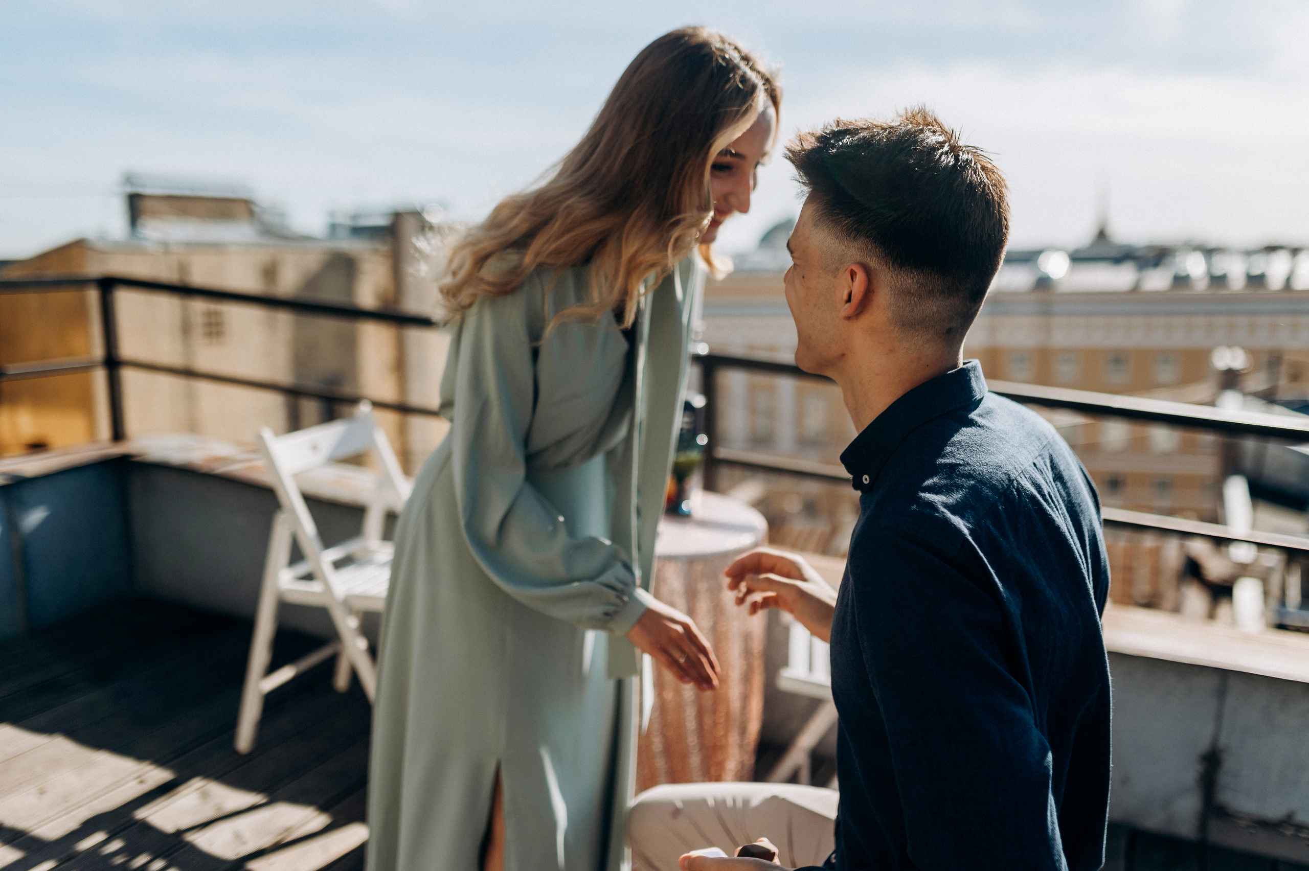 Предложение руки и сердца на крыше СПБ. Фотограф ПИТЕР СПБ Надежда Баранова