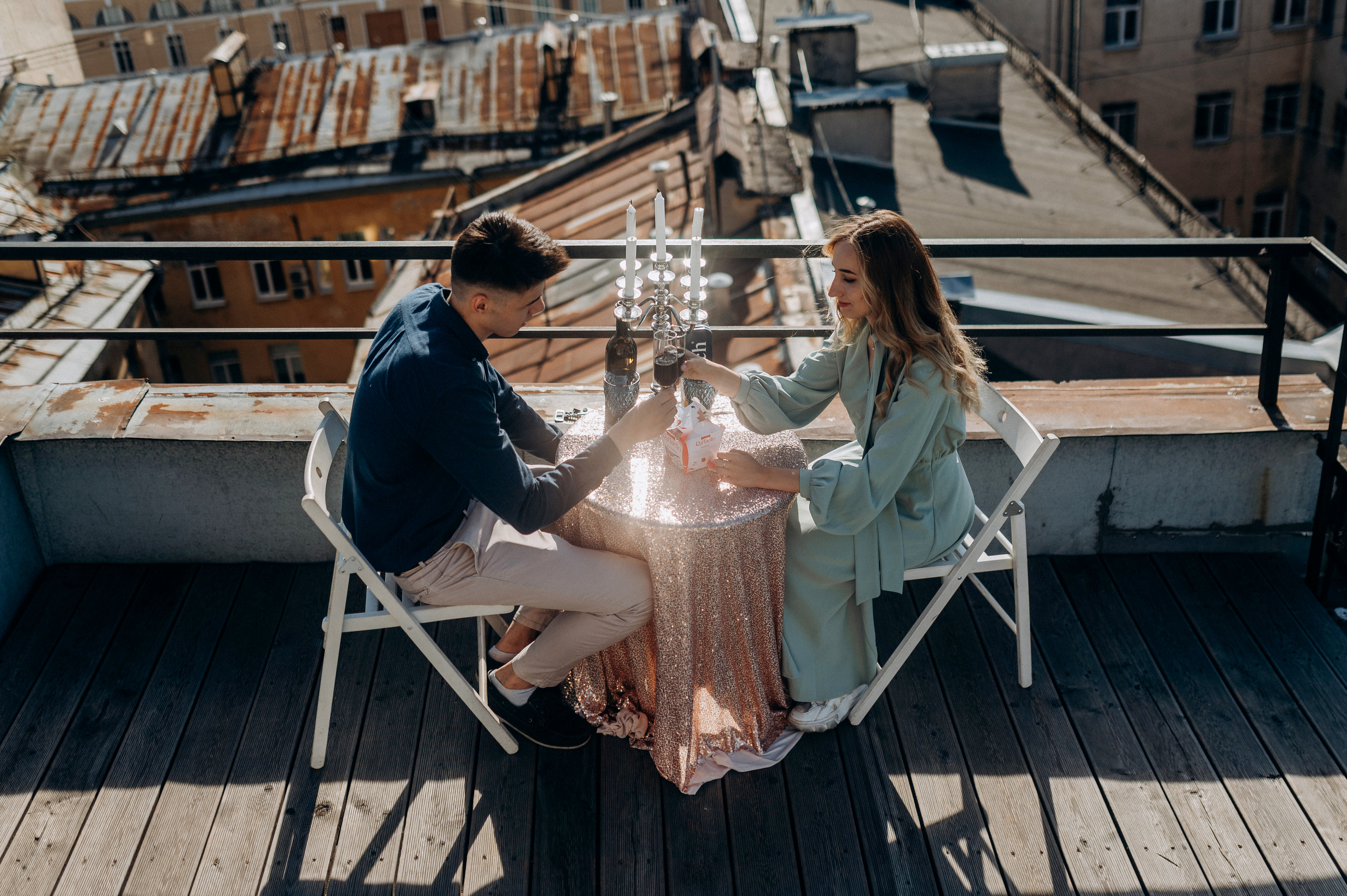 Предложение руки и сердца на крыше СПБ. Фотограф ПИТЕР СПБ Надежда Баранова