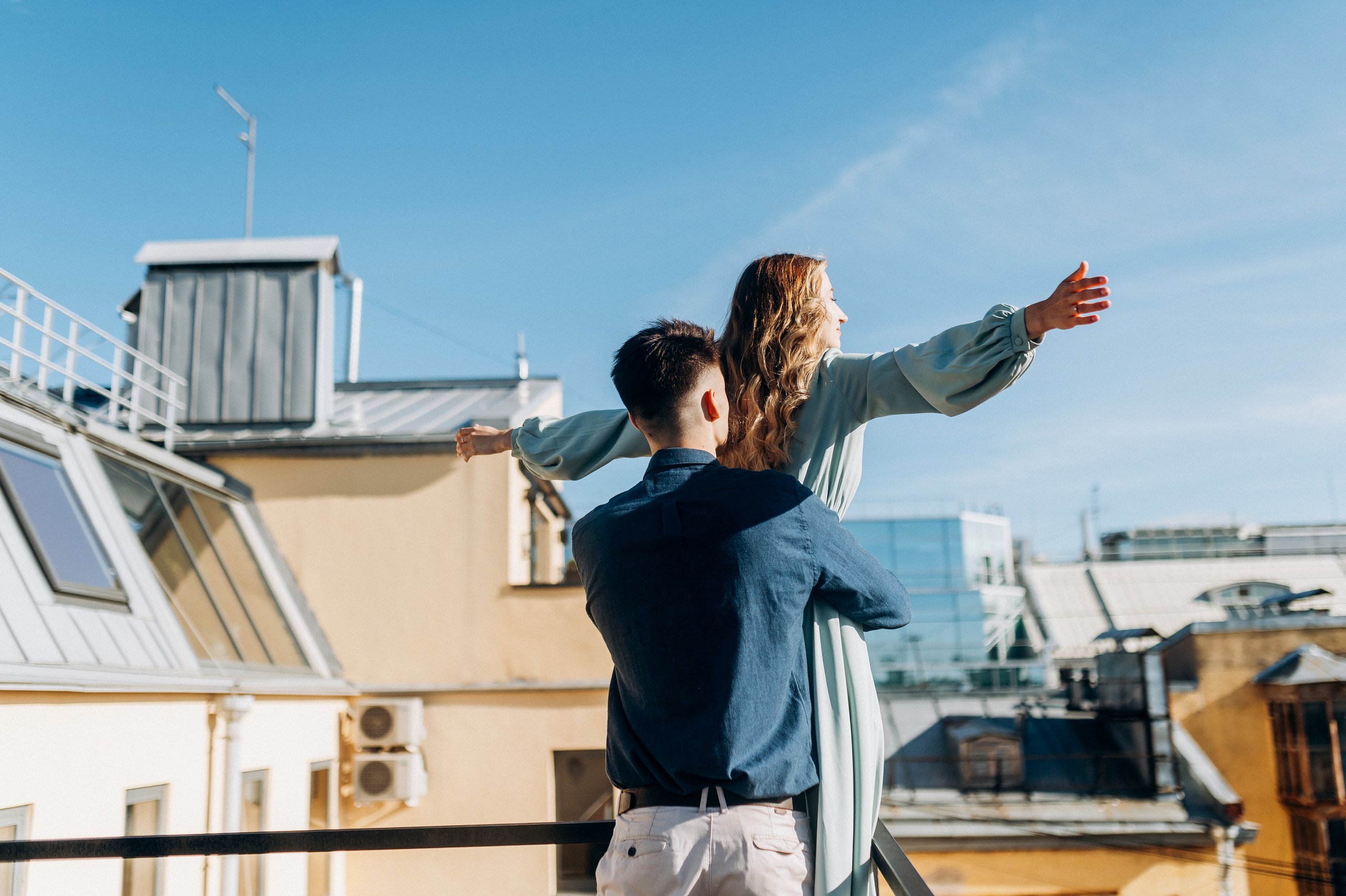 Предложение руки и сердца на крыше СПБ. Фотограф ПИТЕР СПБ Надежда Баранова