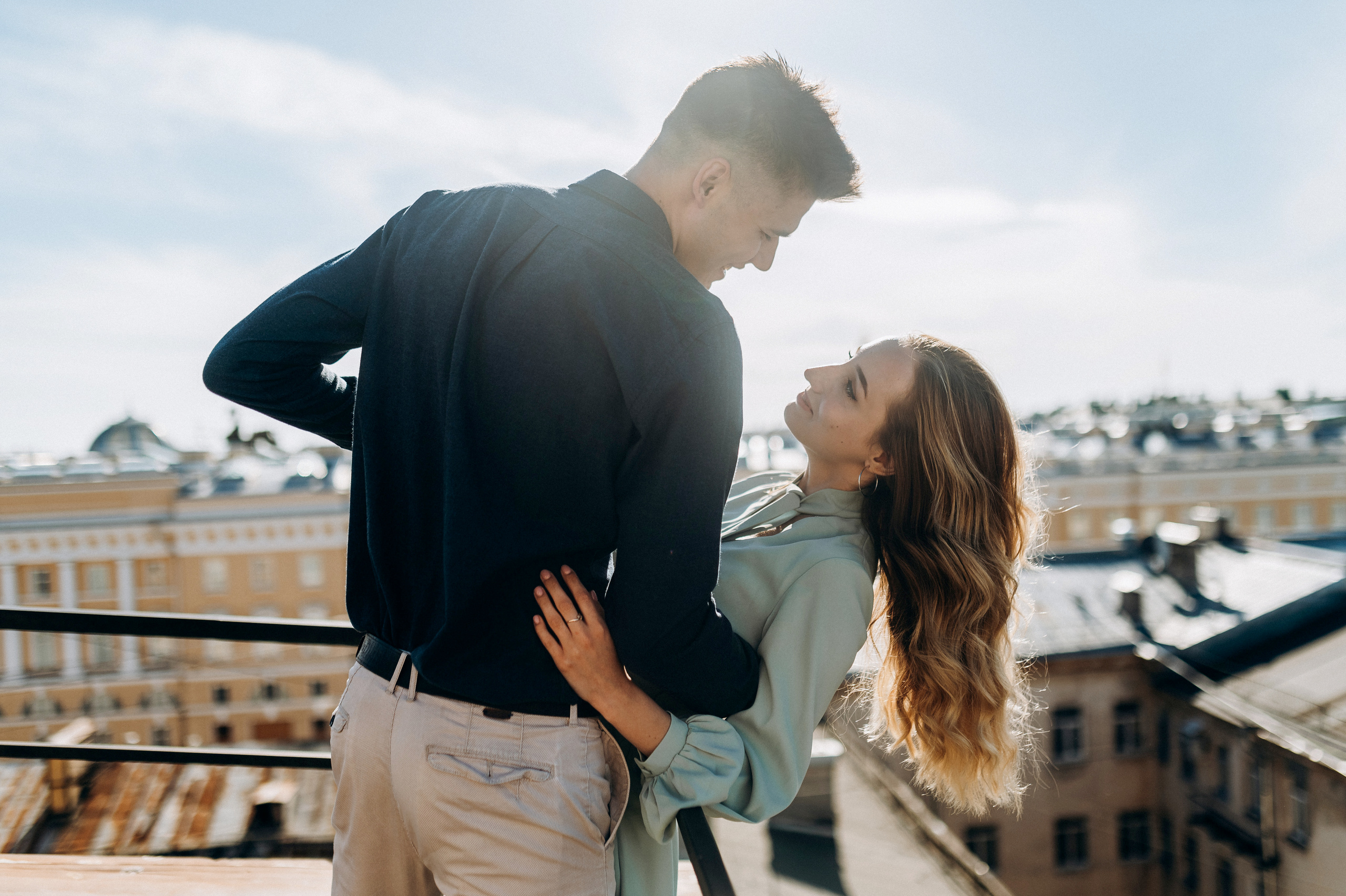 Предложение руки и сердца на крыше СПБ. Фотограф ПИТЕР СПБ Надежда Баранова