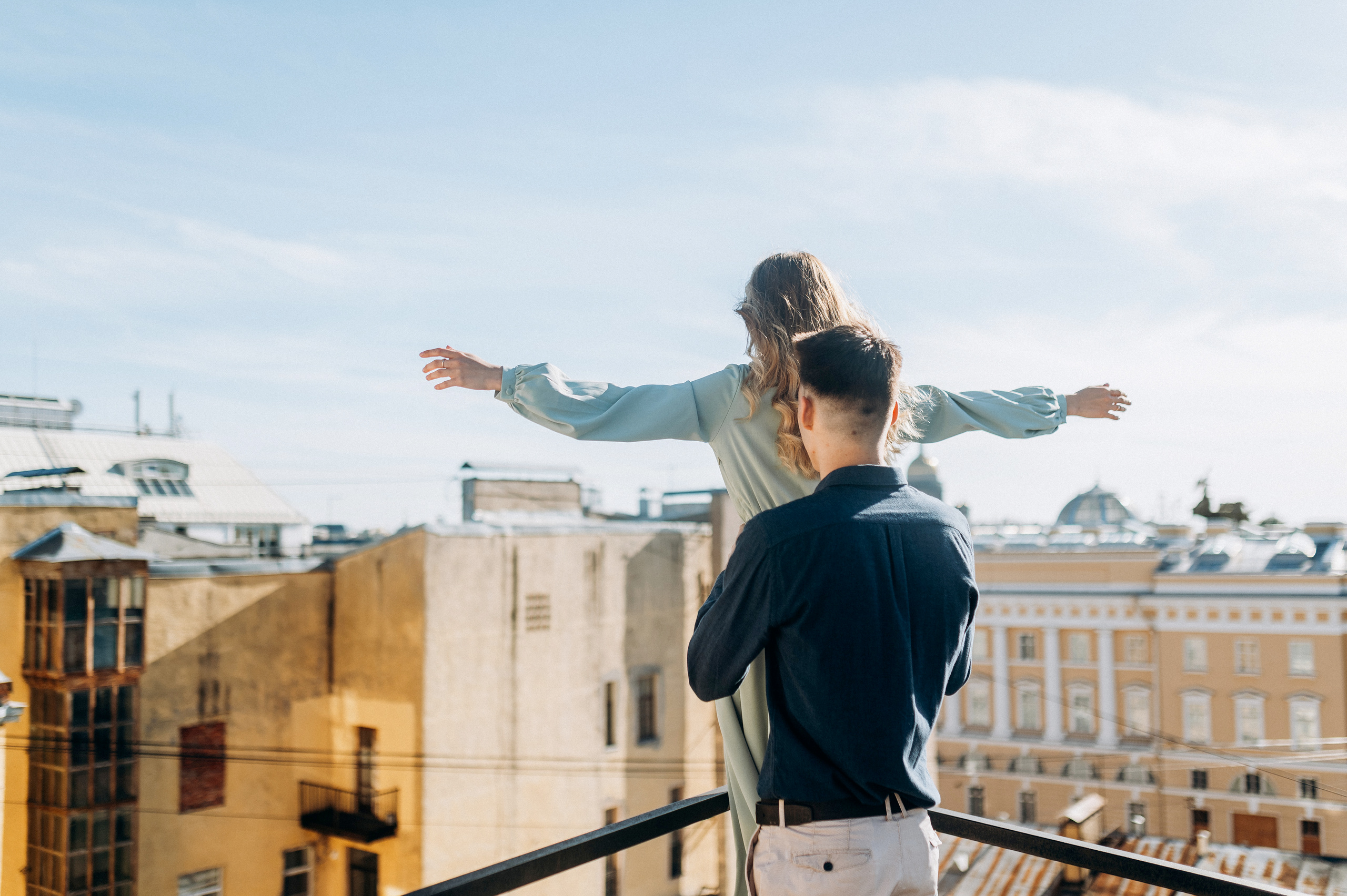 Предложение руки и сердца на крыше СПБ. Фотограф ПИТЕР СПБ Надежда Баранова