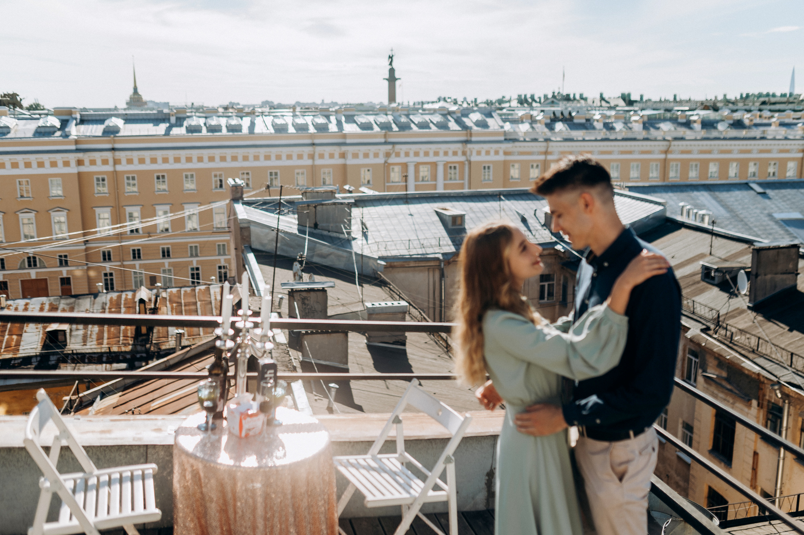Предложение руки и сердца на крыше СПБ. Фотограф ПИТЕР СПБ Надежда Баранова