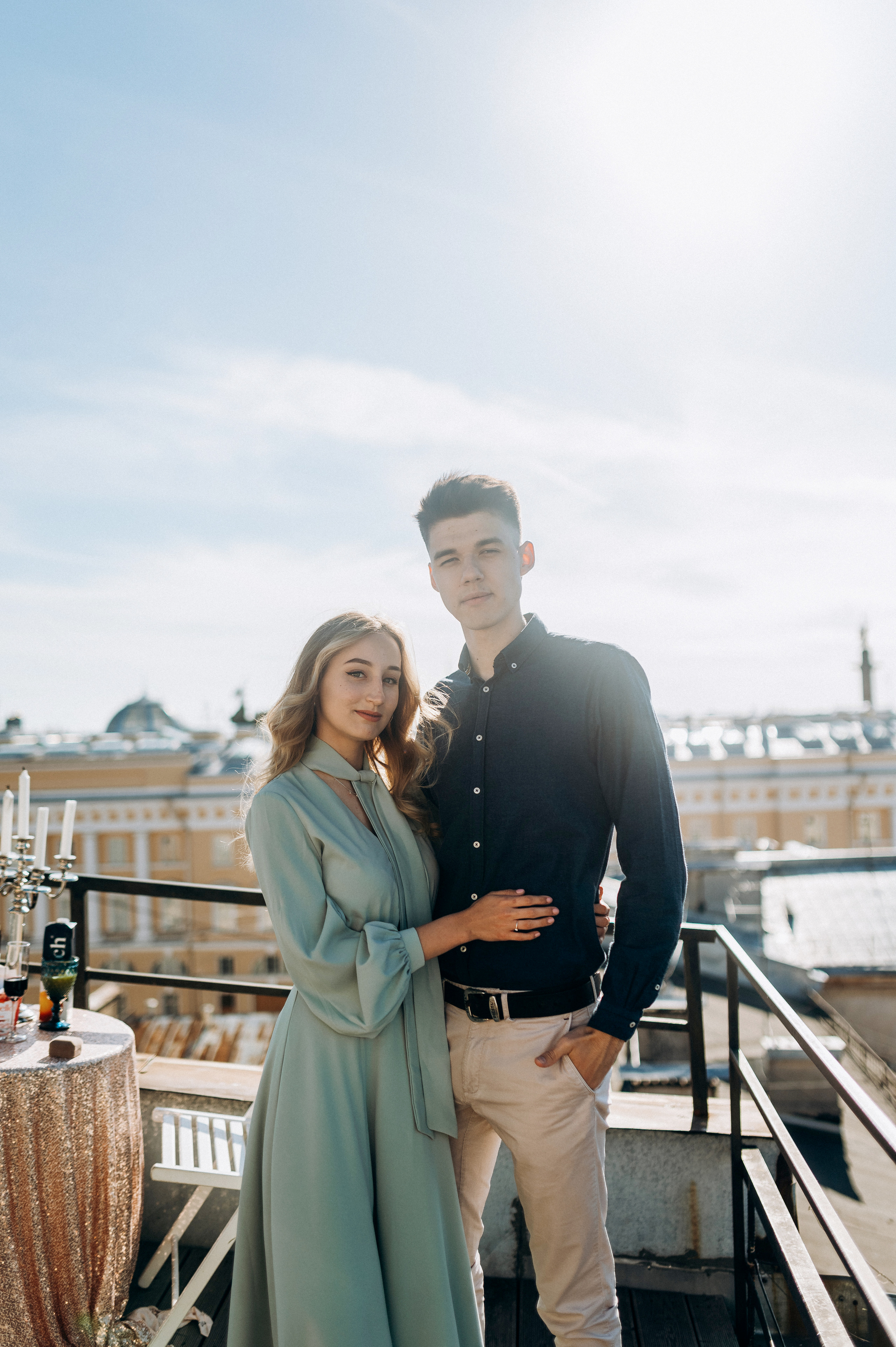 Предложение руки и сердца на крыше СПБ. Фотограф ПИТЕР СПБ Надежда Баранова
