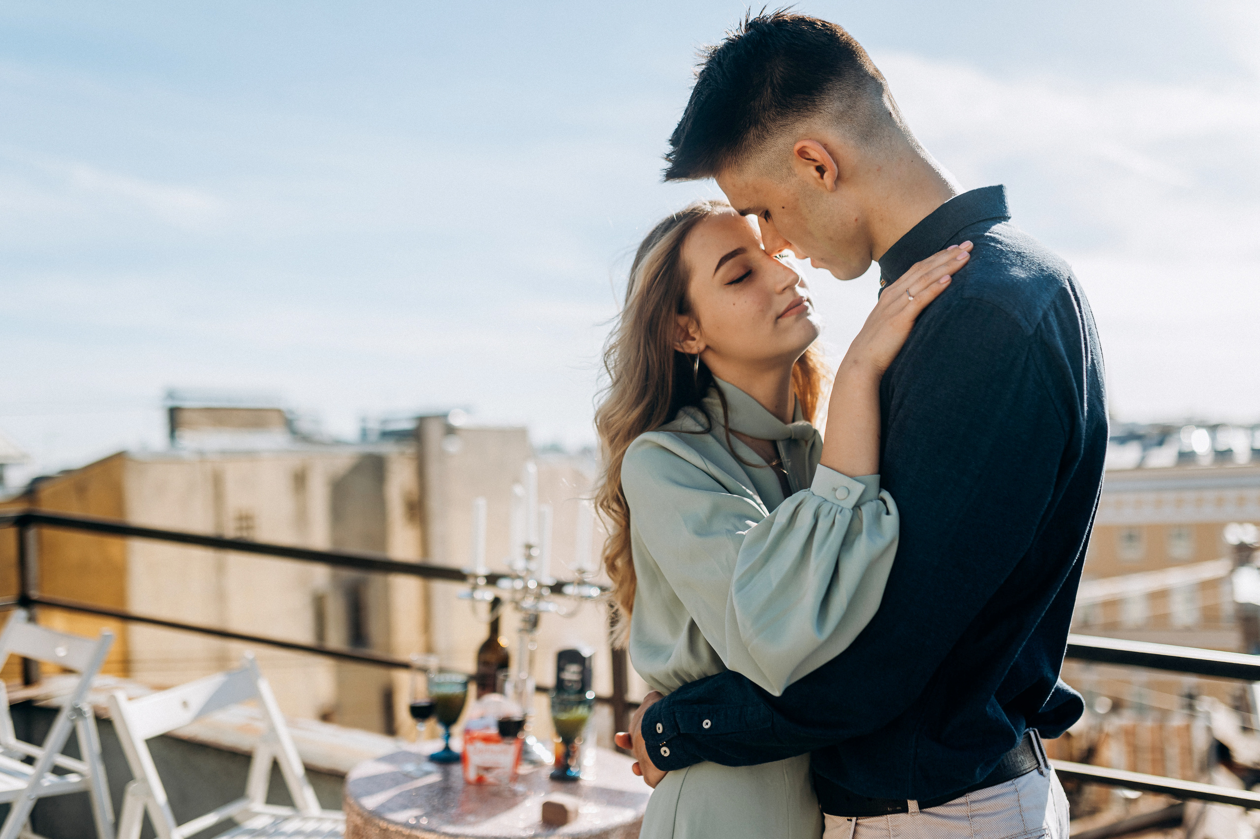 Предложение руки и сердца на крыше СПБ. Фотограф ПИТЕР СПБ Надежда Баранова