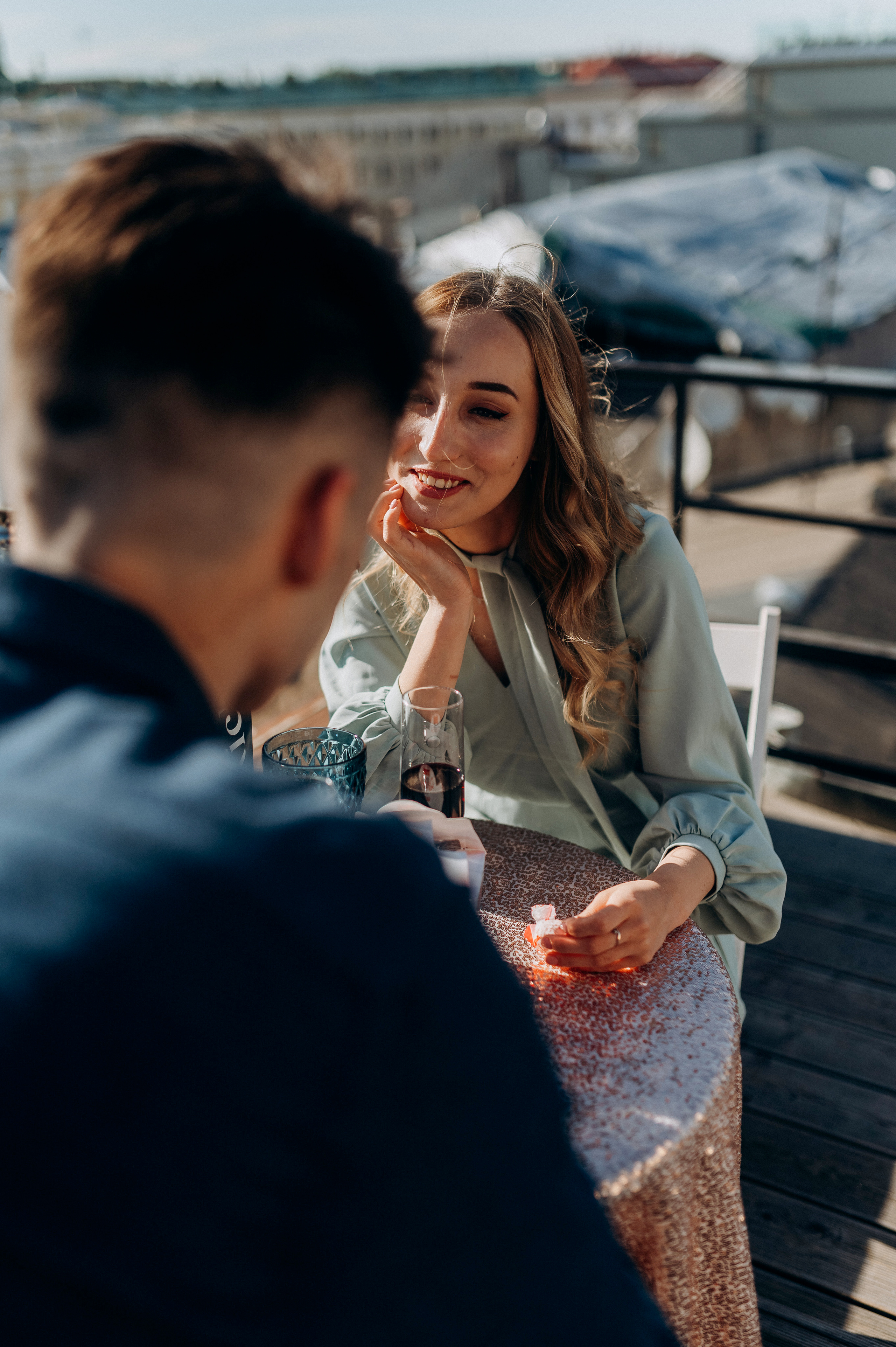 Предложение руки и сердца на крыше СПБ. Фотограф ПИТЕР СПБ Надежда Баранова