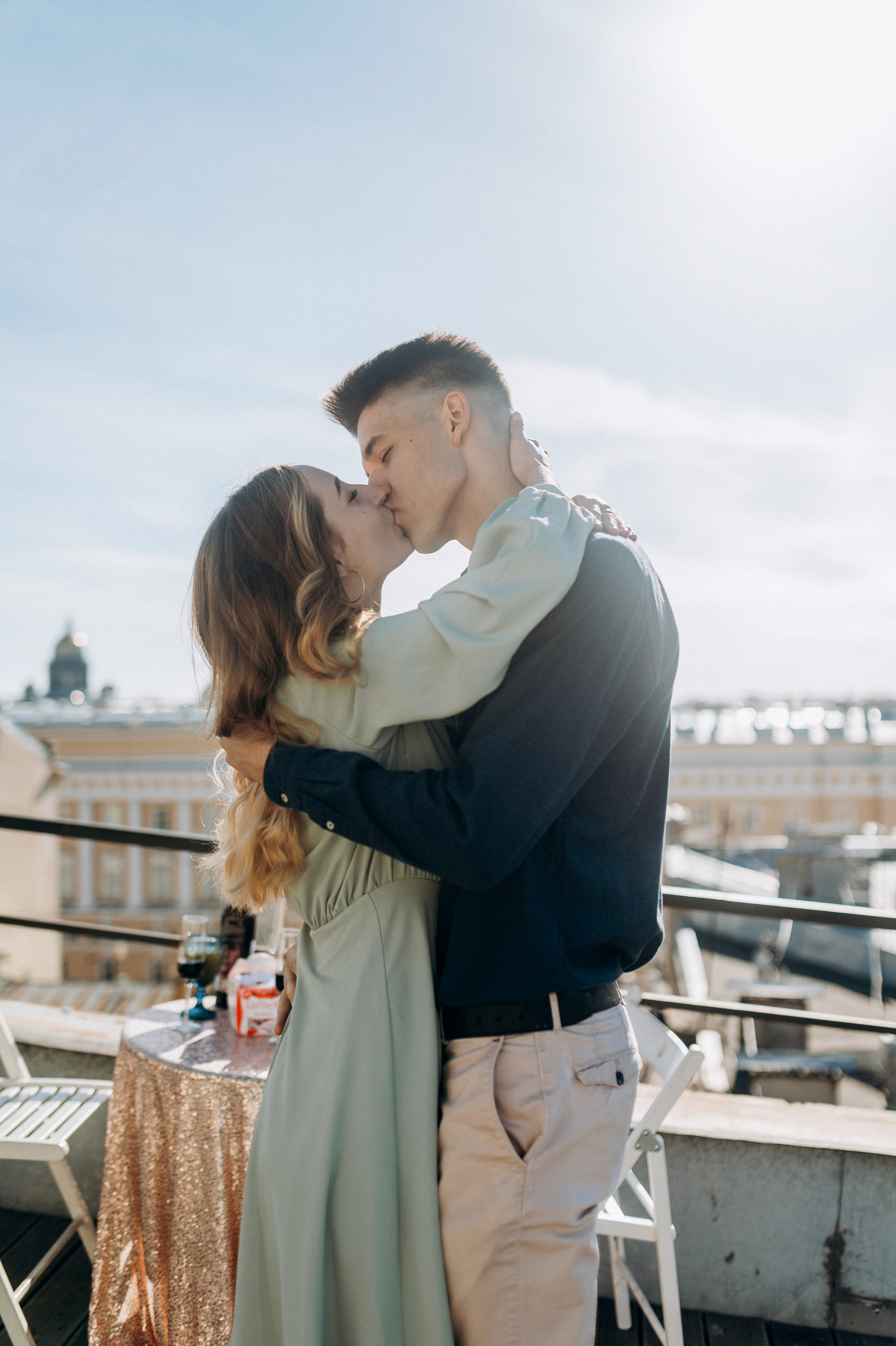 Предложение руки и сердца на крыше СПБ. Фотограф ПИТЕР СПБ Надежда Баранова