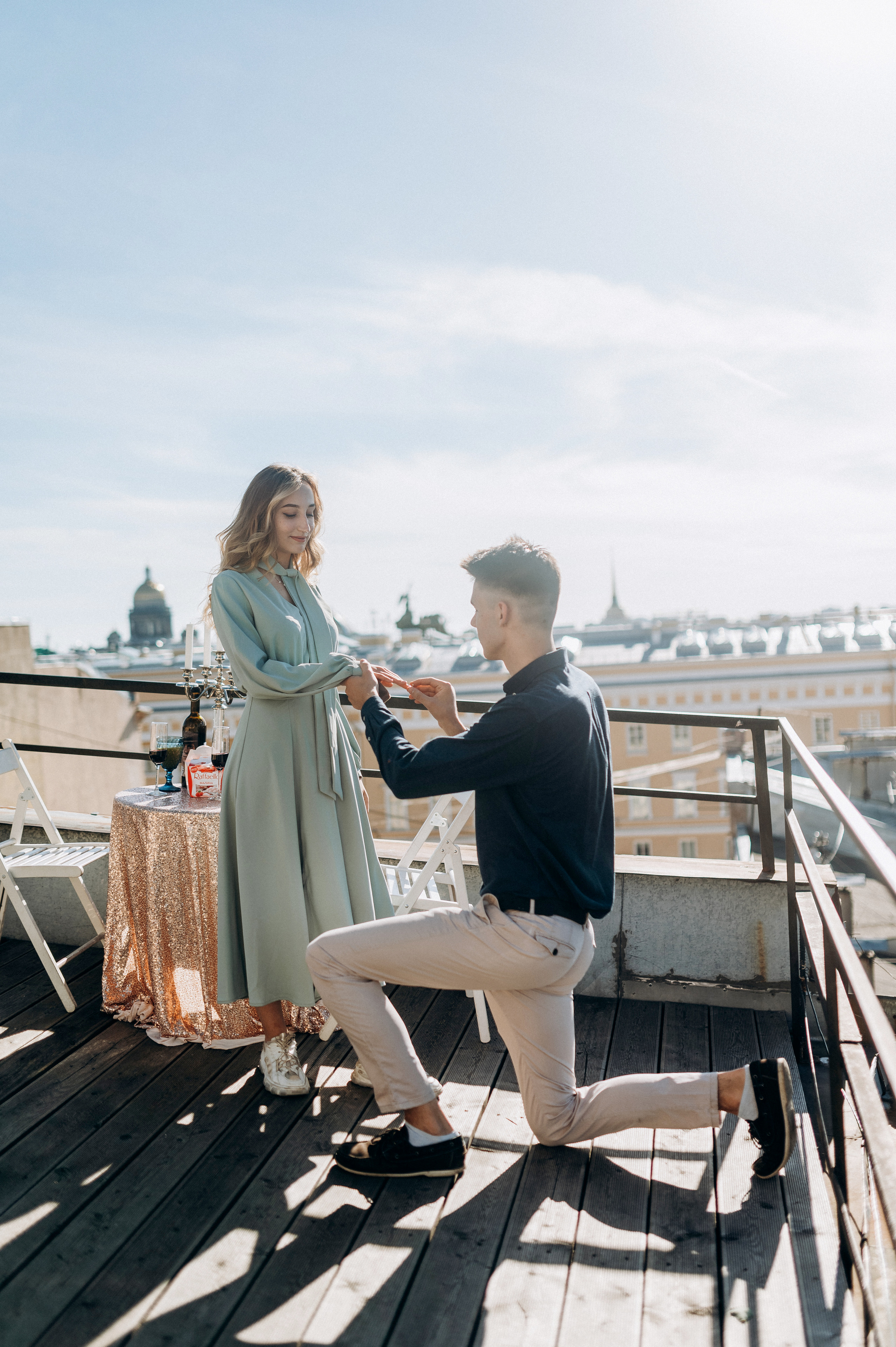 Предложение руки и сердца на крыше СПБ. Фотограф ПИТЕР СПБ Надежда Баранова