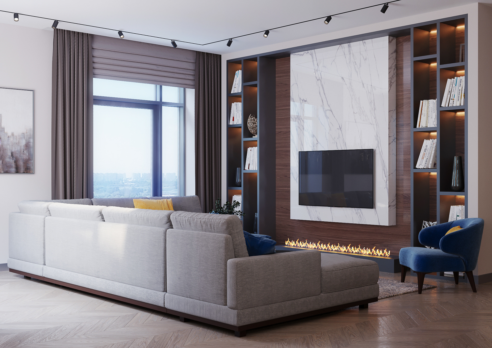 Керамогранит в интерьер гостиной