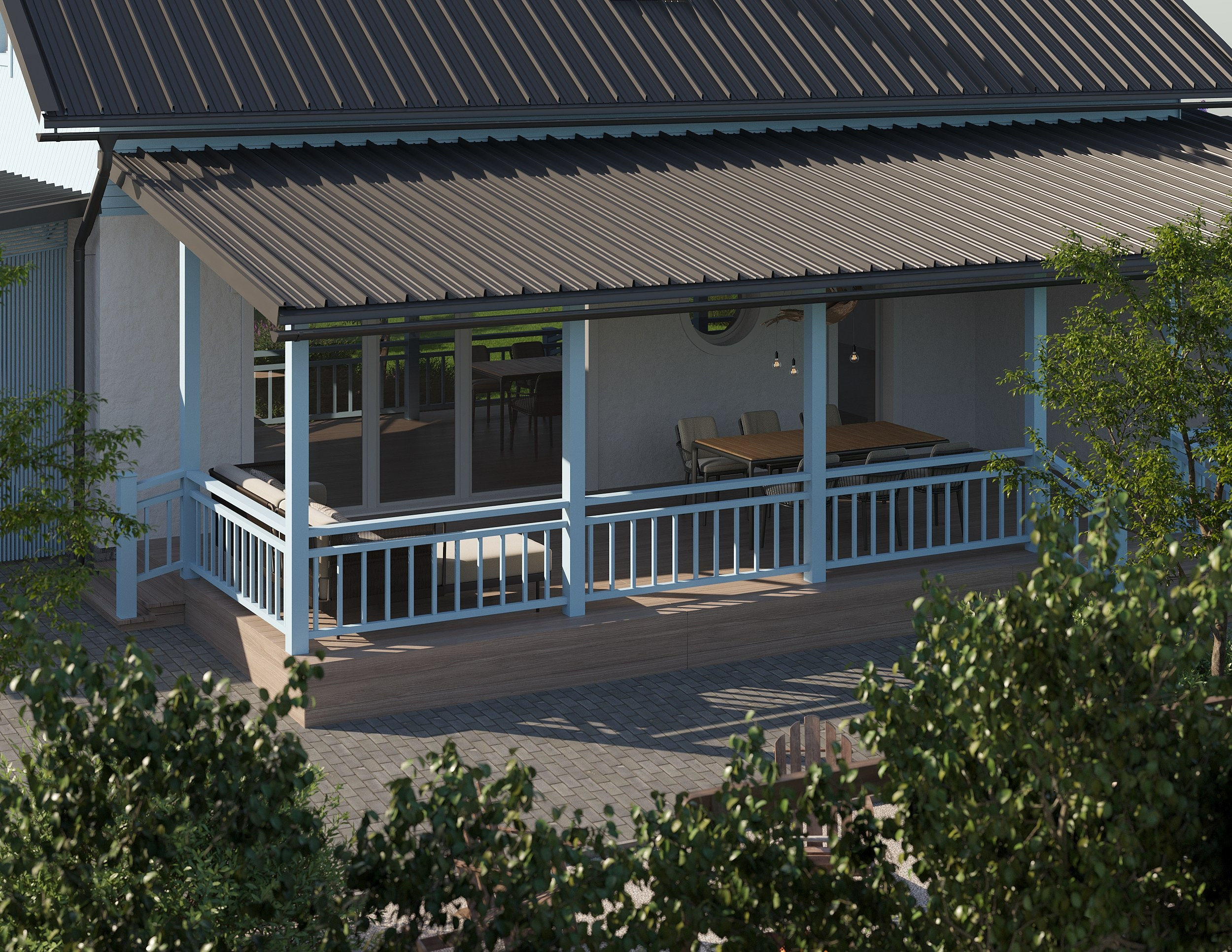 Визуализации ландшафтного дизайна дома в Изборске. 3d визуализатор marybond3d