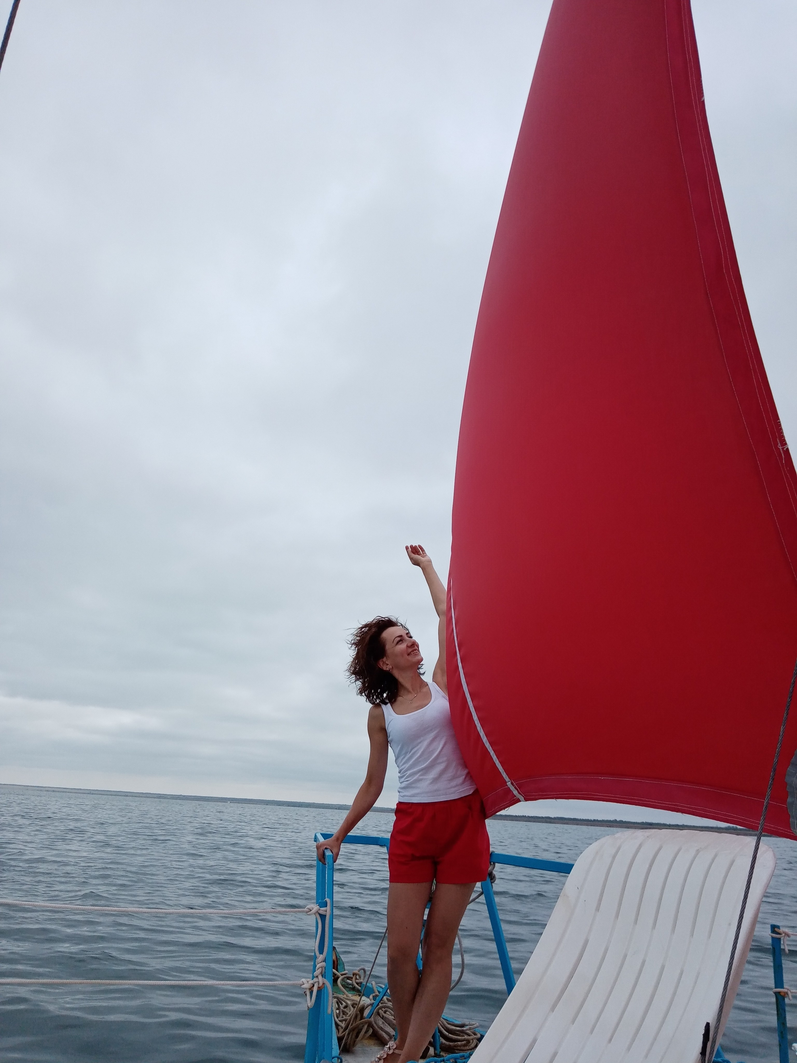 Яхта, парус, алые паруса, Яровое, море, девушка