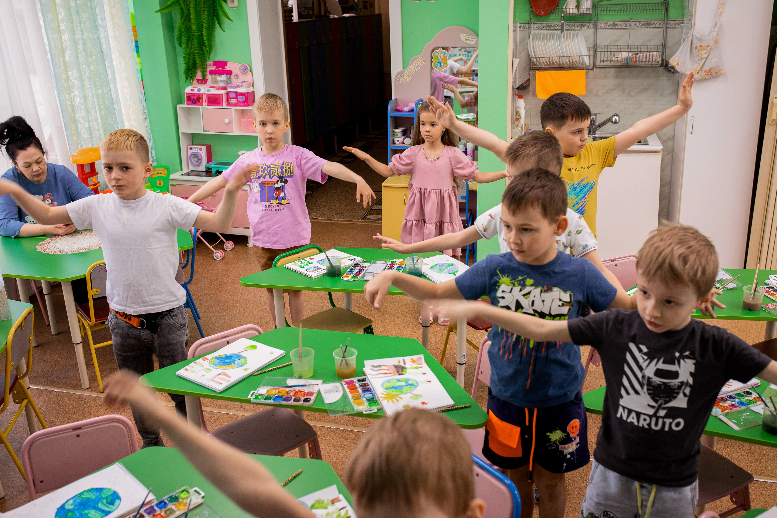 Степа, Даша и Алиса в детском саду. Семейный и детский фотограф город Тында Дарья