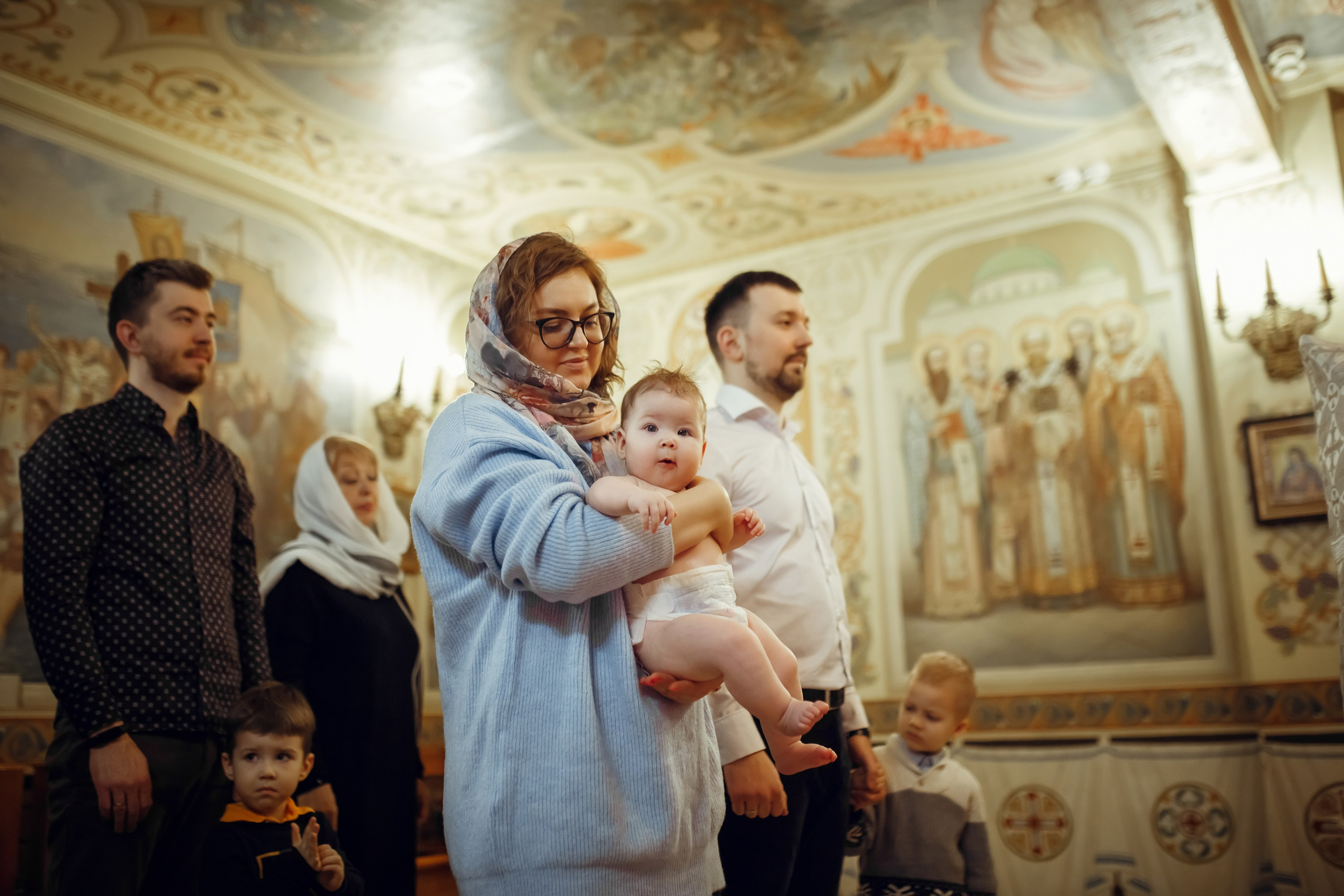 Крещение Валерии. Фотограф на Крещение, семейный фотограф в Москве