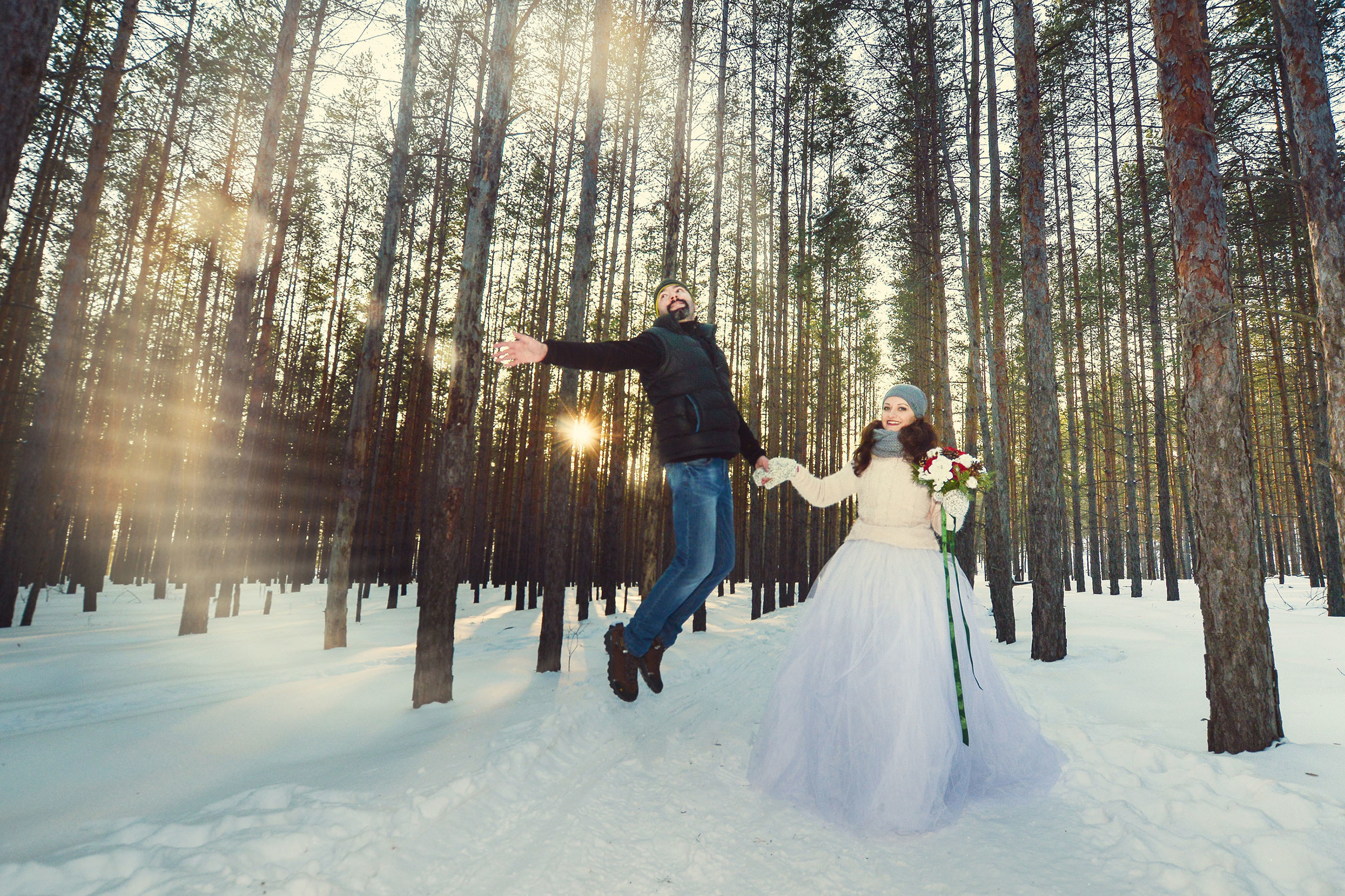 Зимние свадебные фотографии.