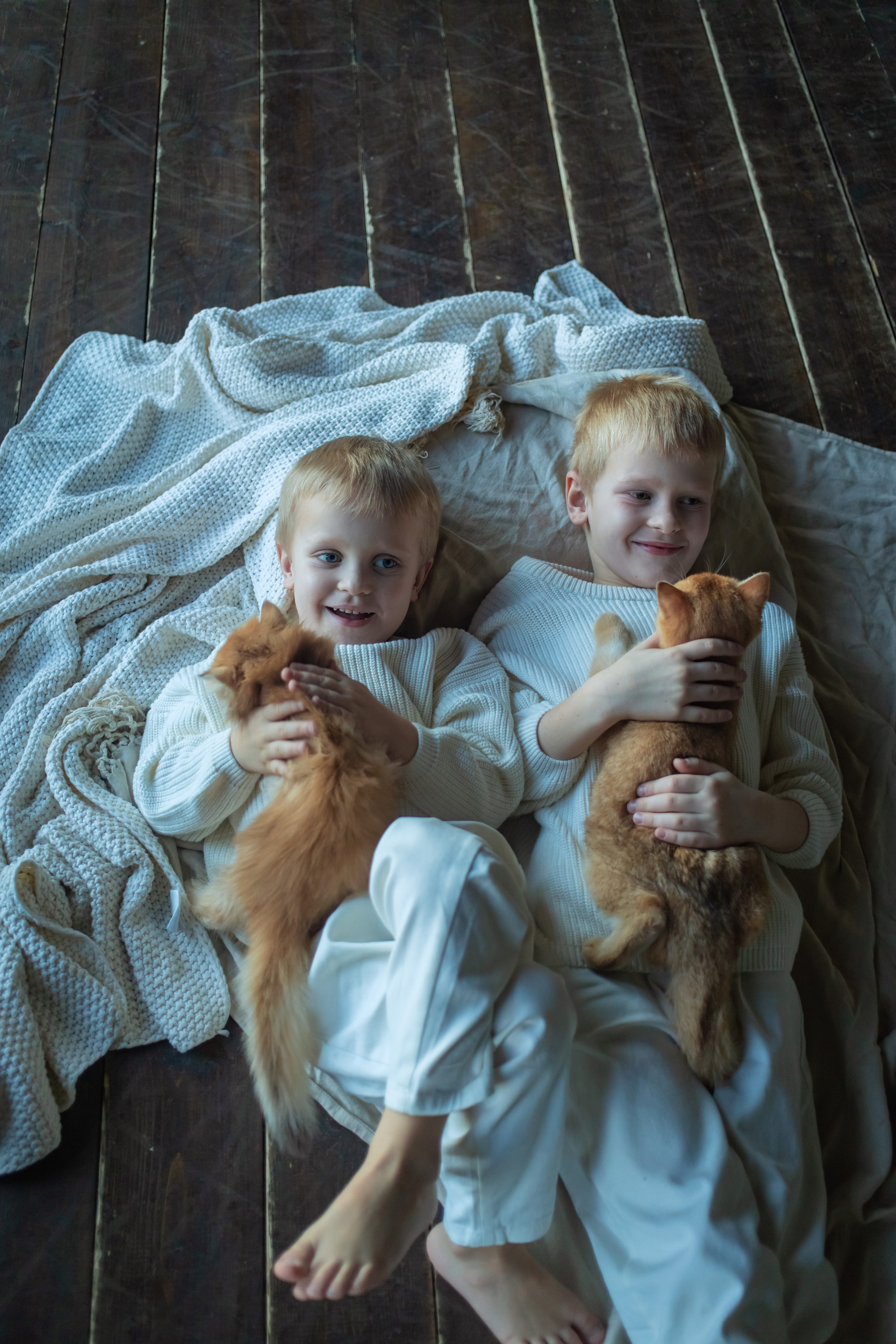 Детская фотосессия с котятками в студии в СПБ