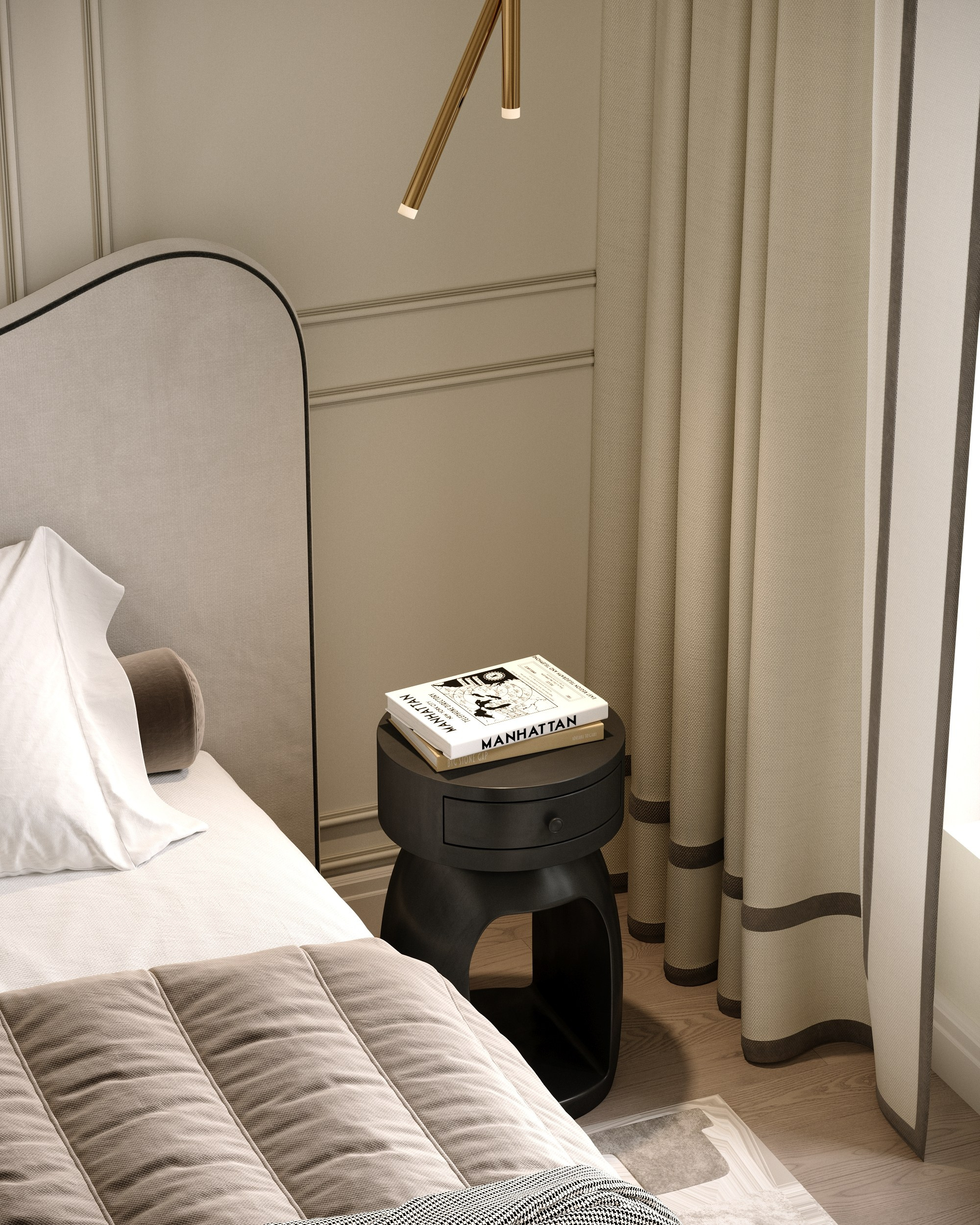 Визуализация спальной комнаты в ЖК Лучиано Казань. Архитектор-дизайнер в Казани