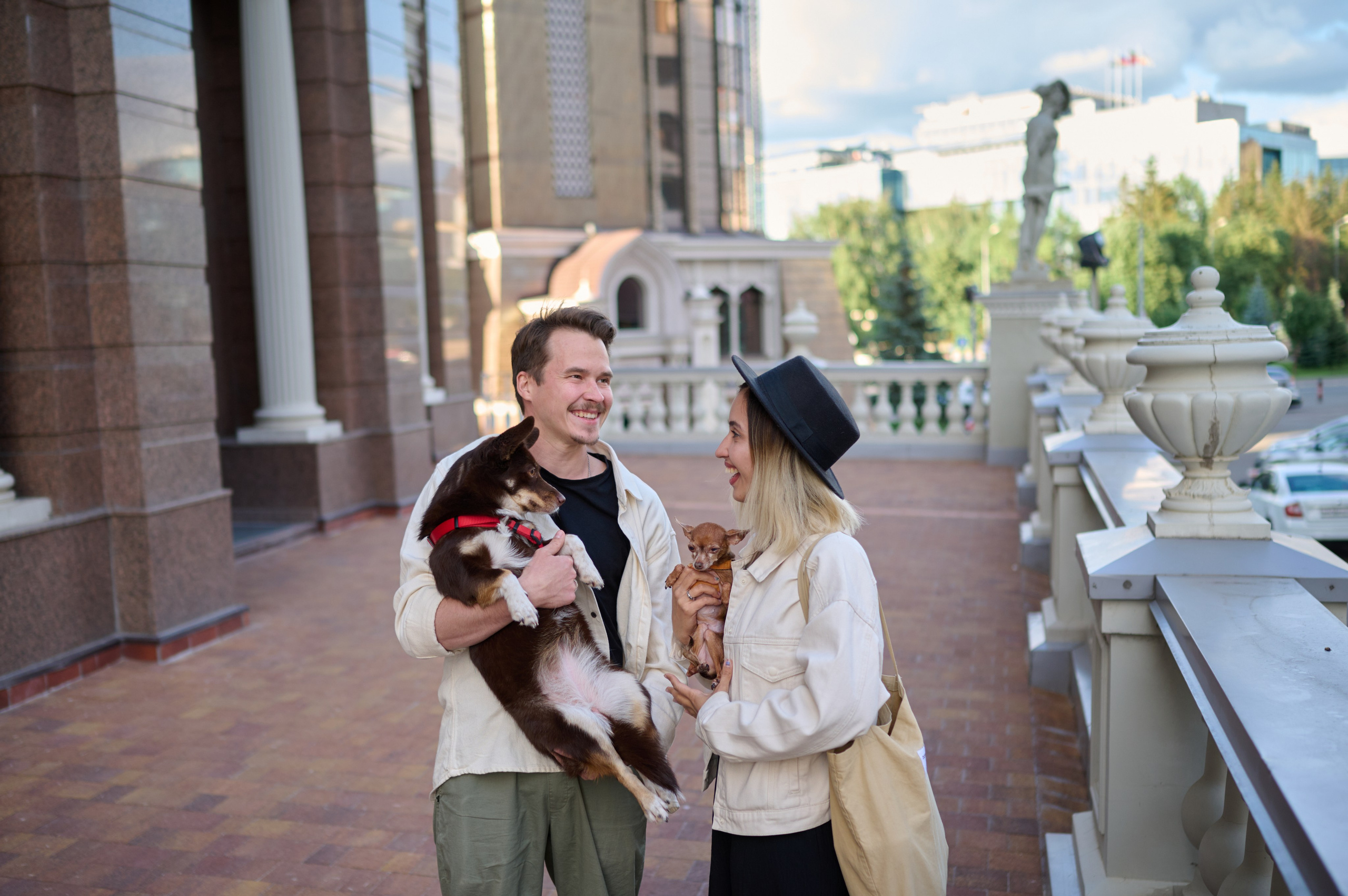 Ренита и Егор с Фокси и Пени. Фотограф анималист в Казани Алина Сулейманова. Фотограф животных