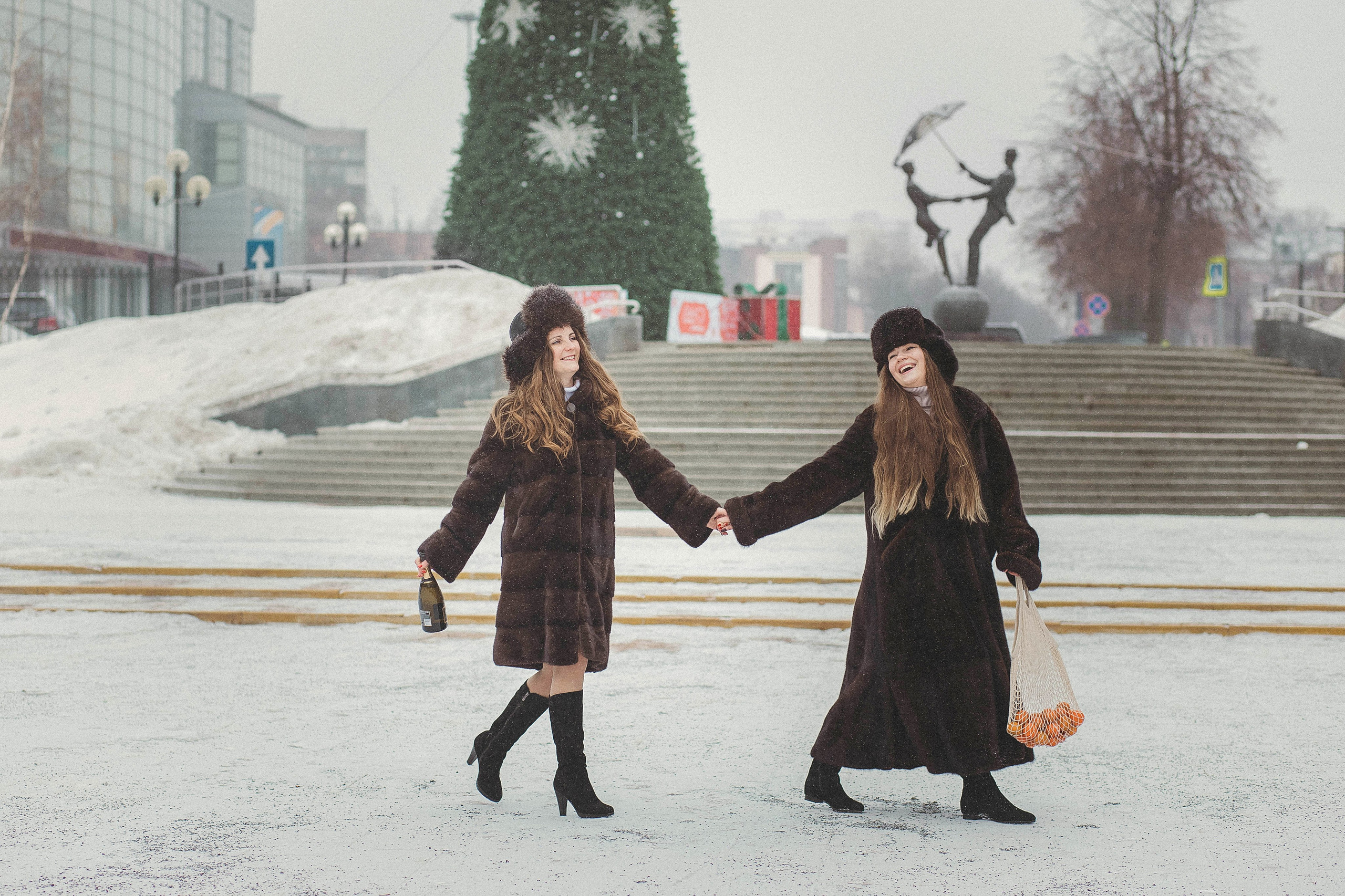 Зимняя фотосессия для девушек в стиле СССР. Фотограф в Москве и Люберцах Анна Ушакова