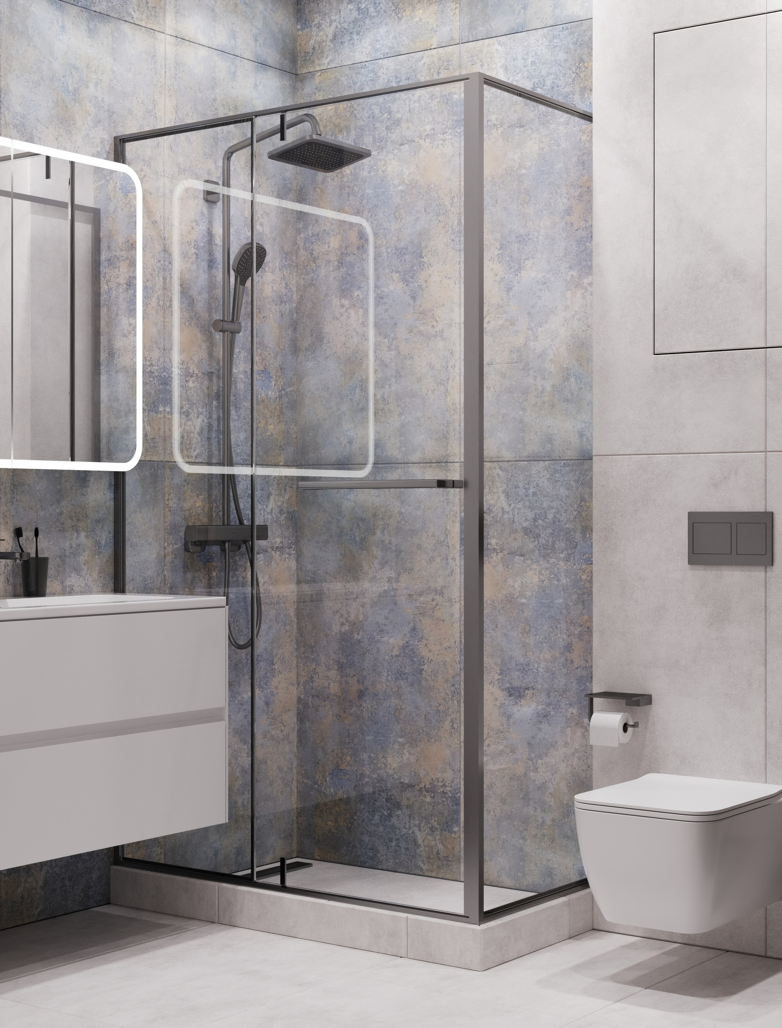 Визуализация квартиры для молодого человека UNO. Головинские пруды. Москва 40 m². Заказать 3d визуализацию интерьеров — Дарья Веденёва