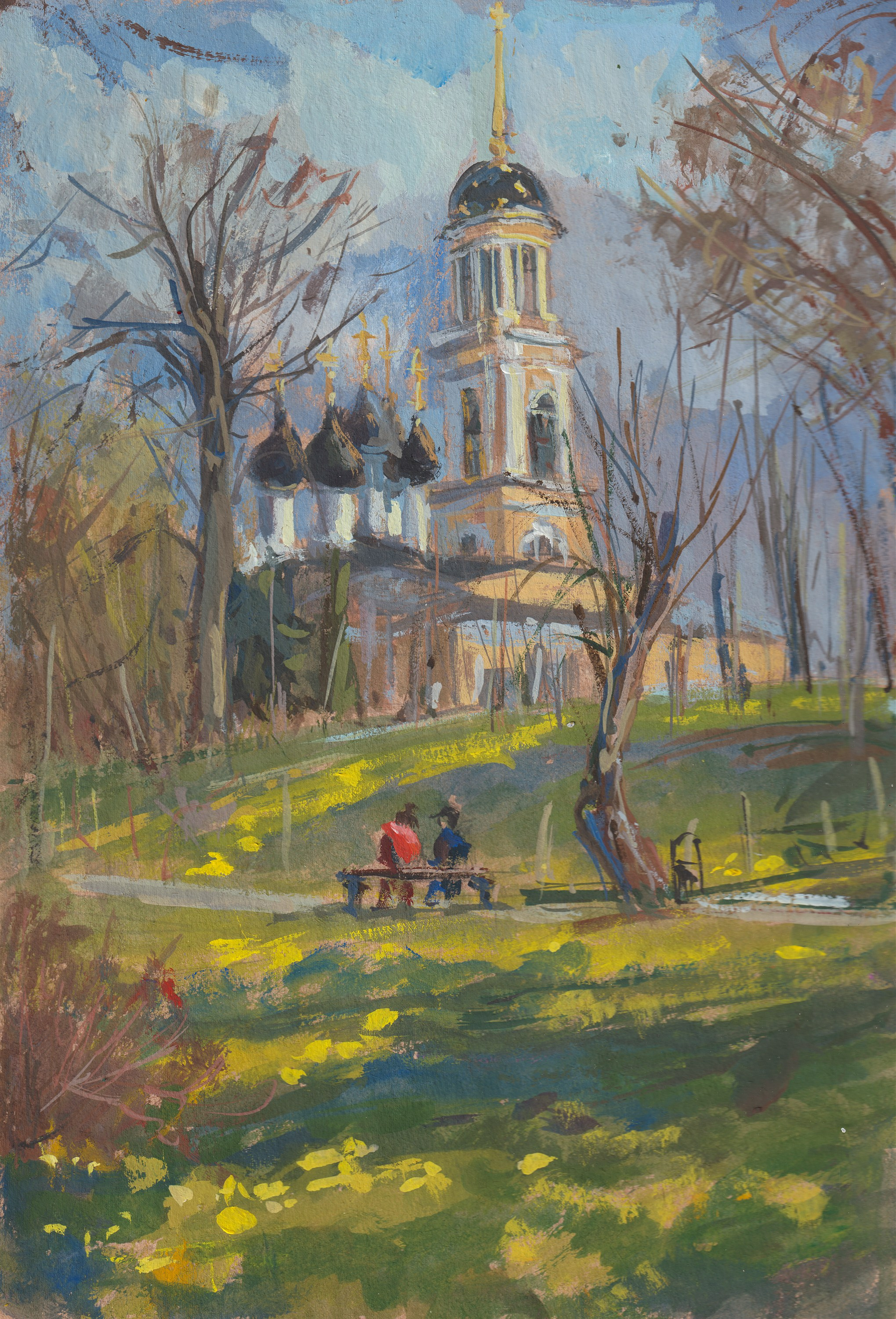 "A study. Anna Zachatievsky temple" paper, tempera 28.5x19.5cm, 2026
