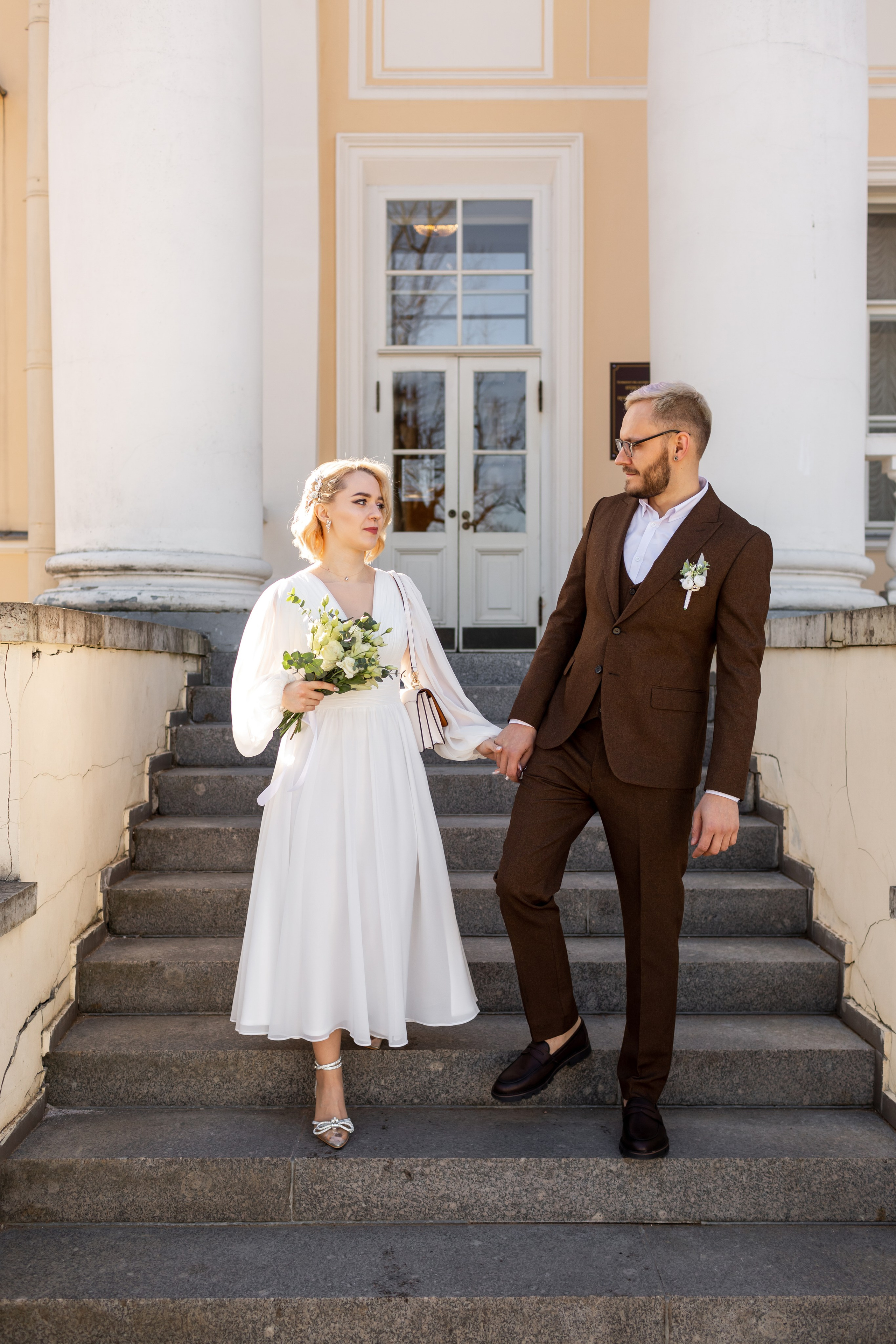 Свадебная фотосессия в Пушкине с регистрацией во дворце бракосочетания